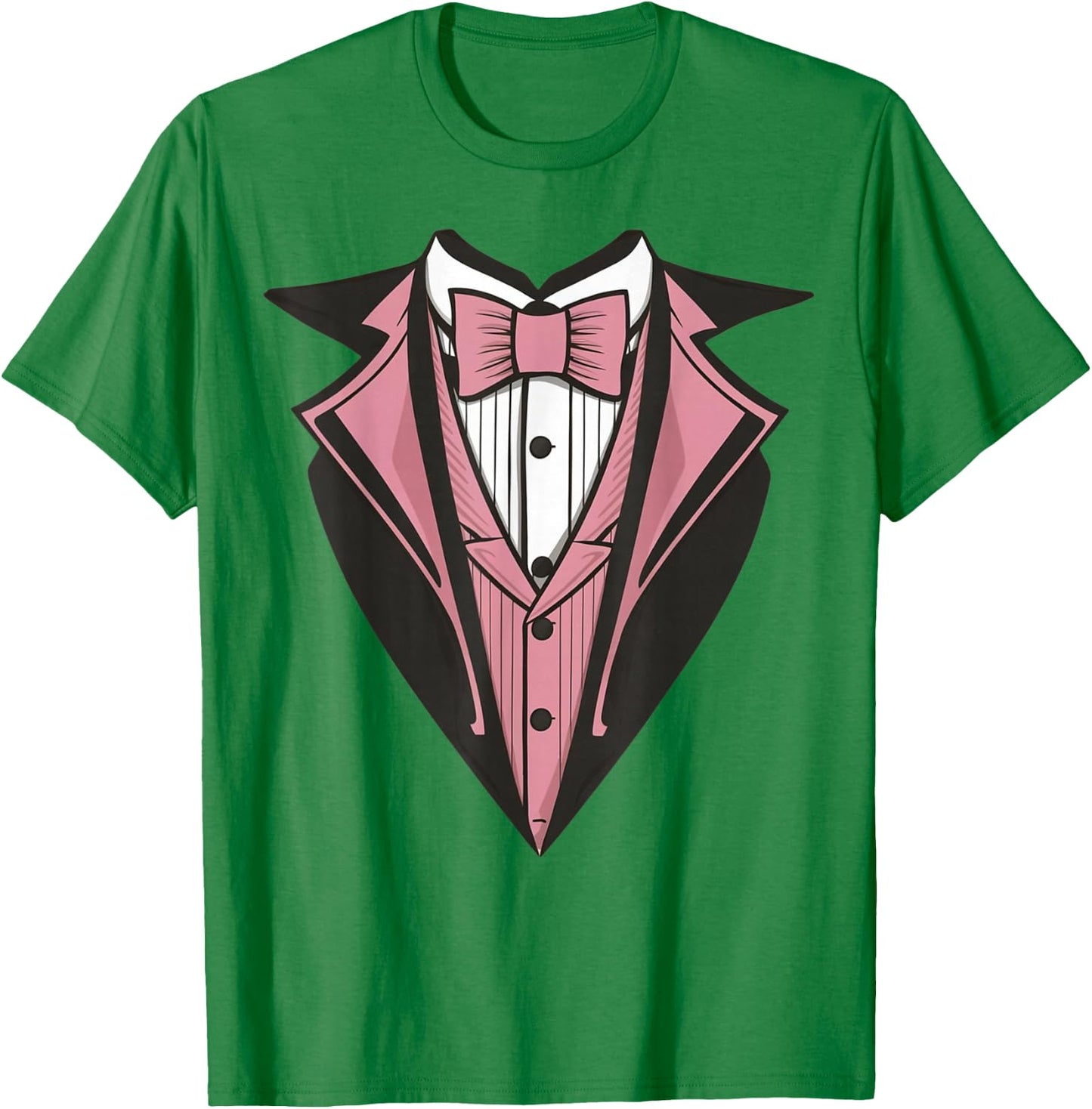 Funny Kids Adult Pink Bowtie Tuxedo Costume T-Shirt - T-Shirt | Irish Green