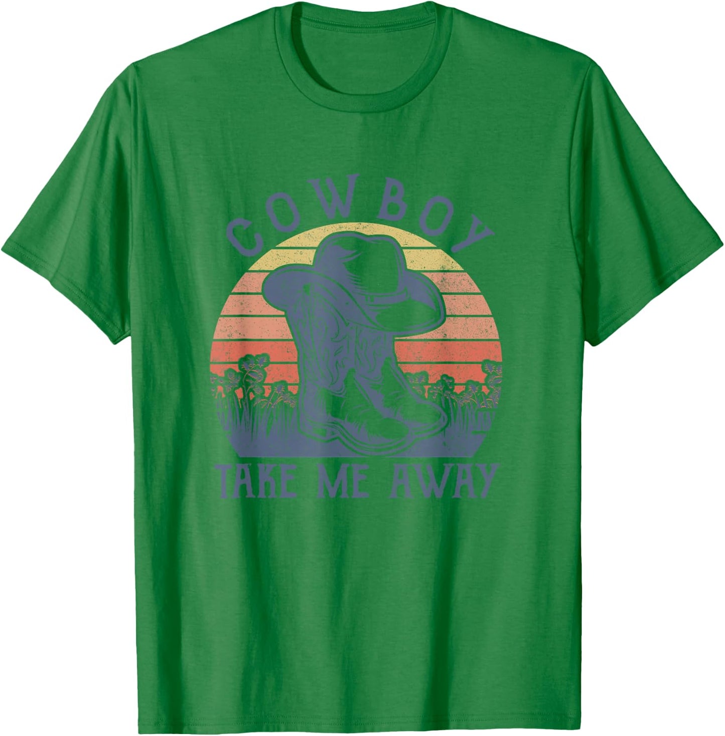 Cowboy Hat Take Me Away Vintage Western Life Country Music T-Shirt - T-Shirt | Irish Green