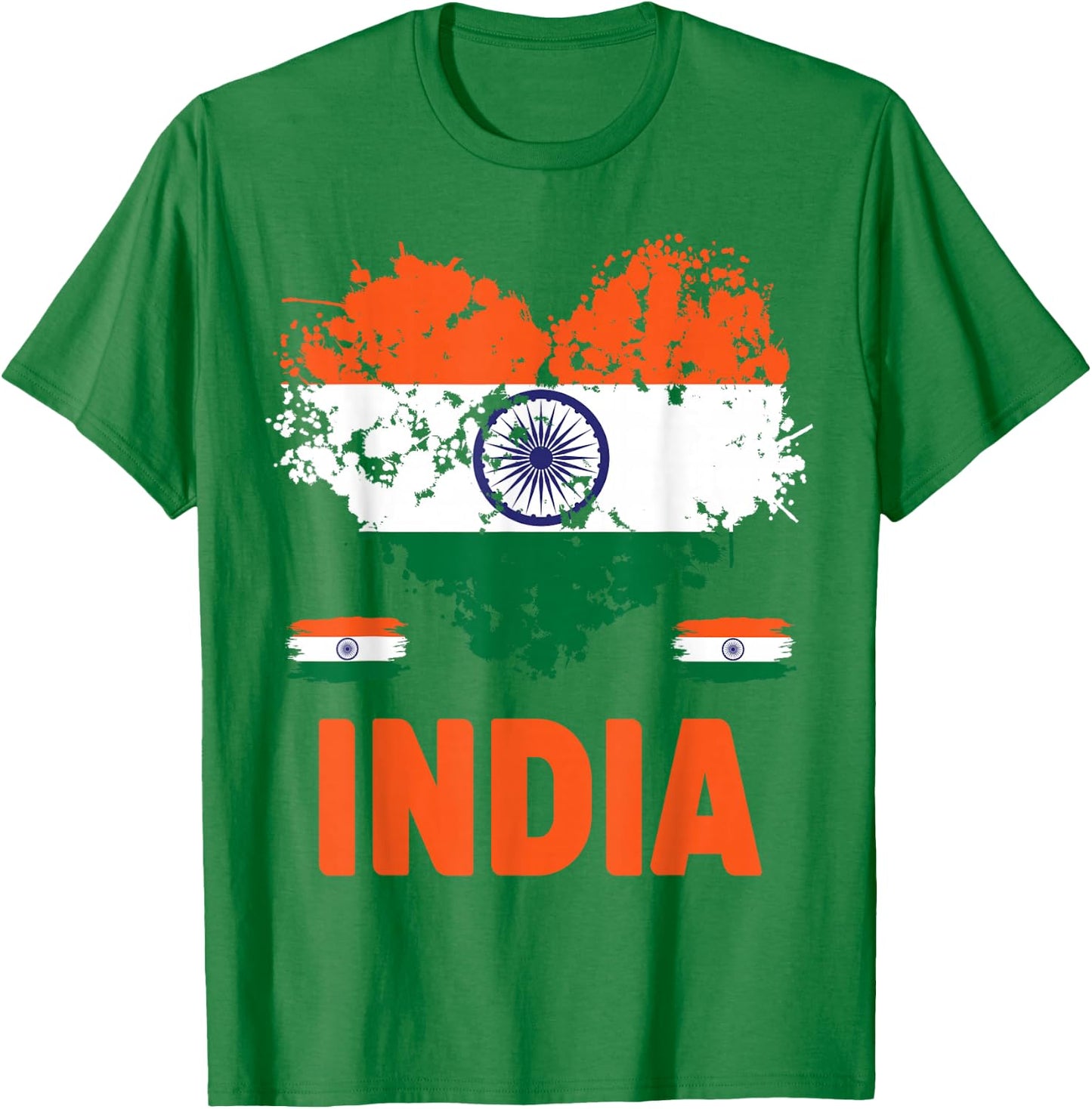 India Flag Outfit Idea For Kids & Novelty Indian Flag Heart T-Shirt - T-Shirt | Irish Green