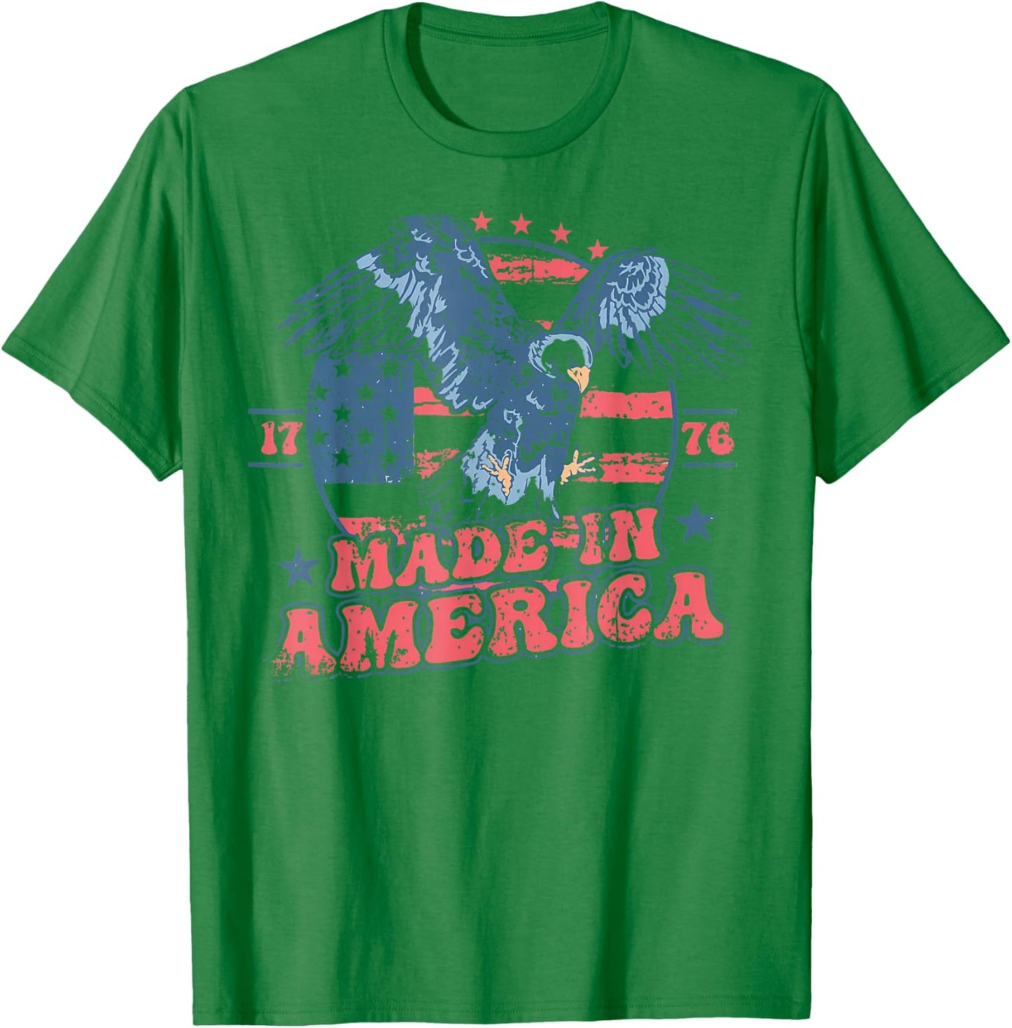 Made in America USA Flag Eagle 4th of July Patriotic Freedom T-Shirt - T-Shirt | Irish Green