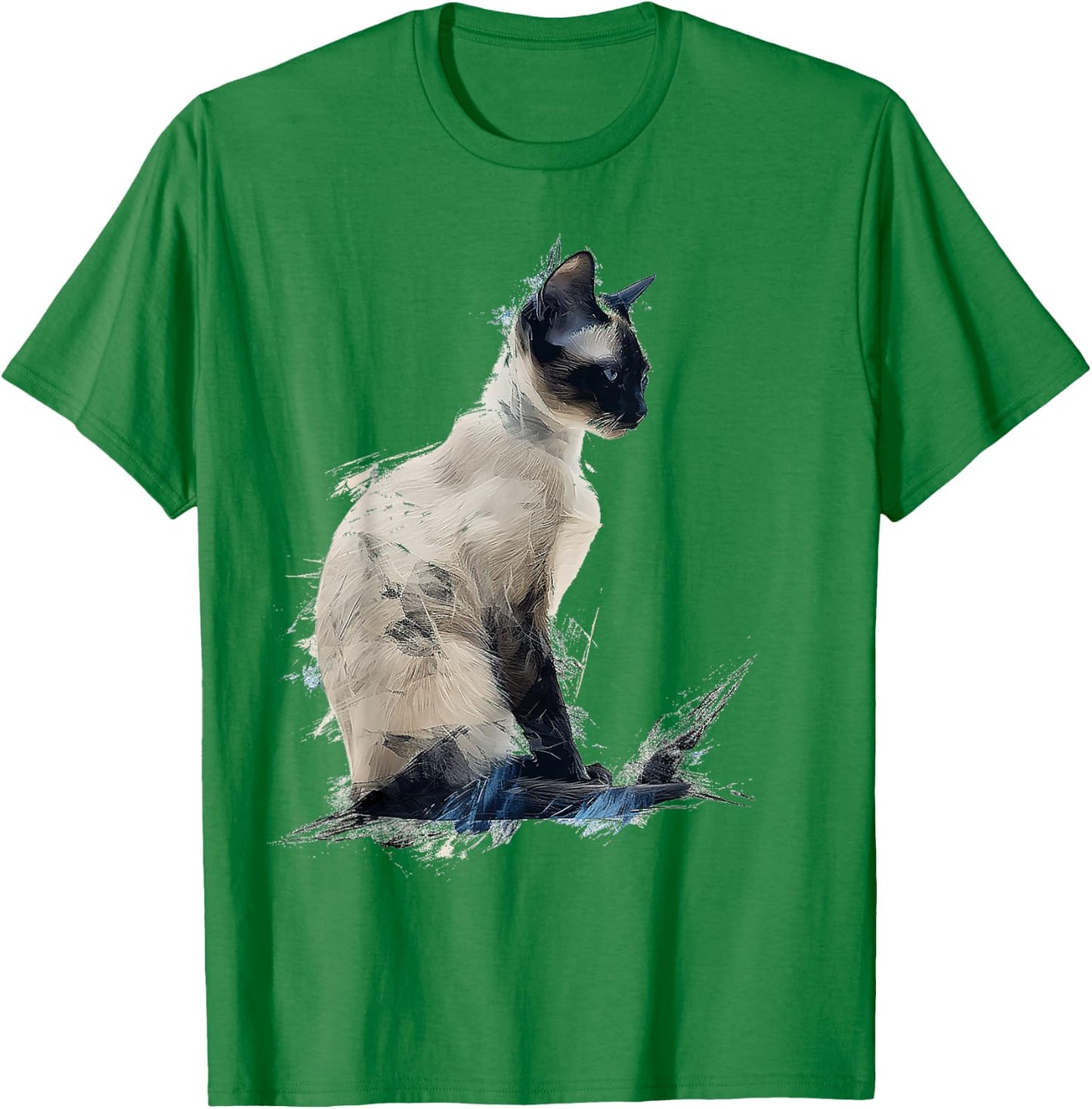 Cat Abstract Motif Drawing Art Animal Cat Women Kids T-Shirt - T-Shirt | Irish Green