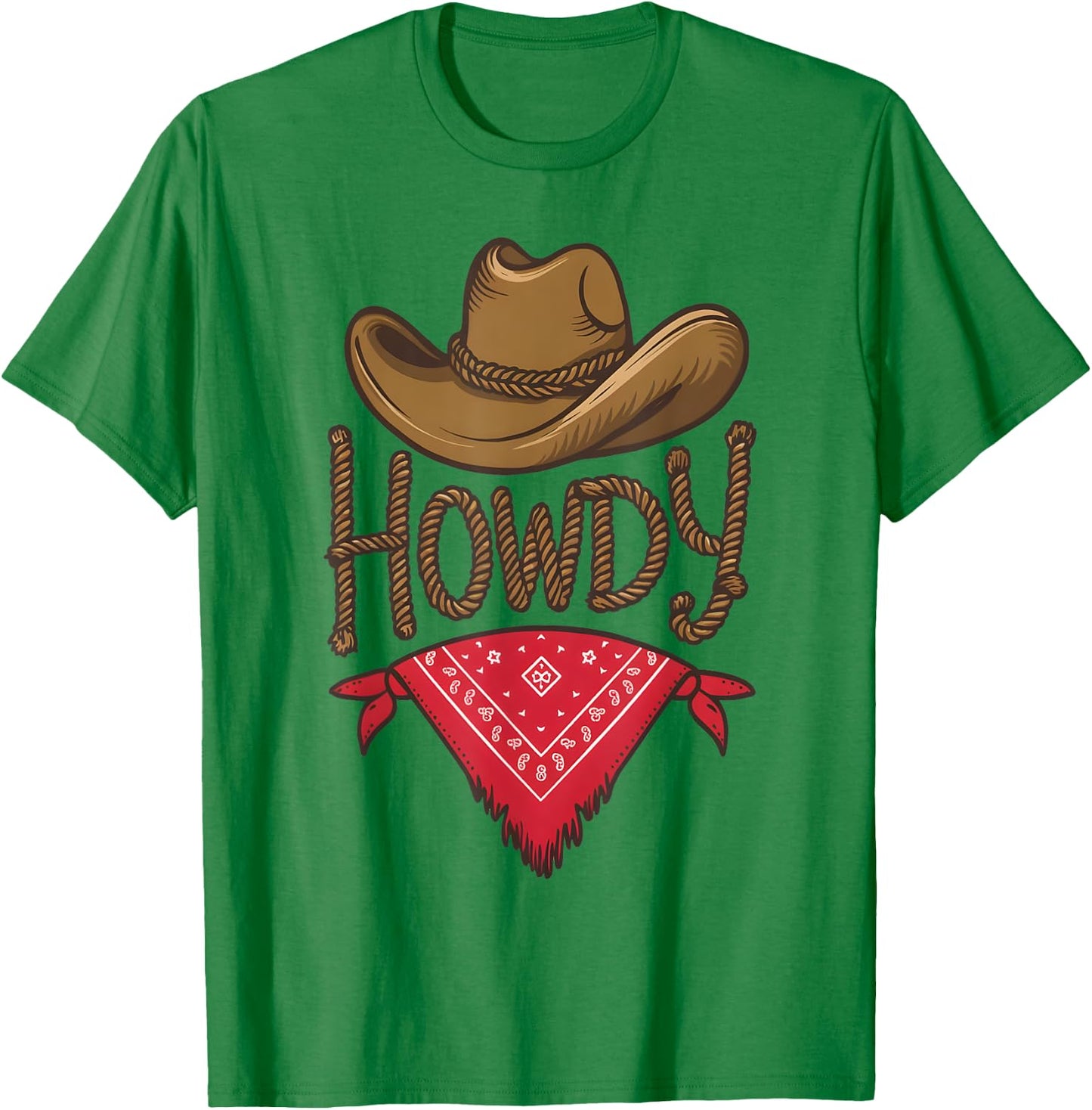 Cowboy Hat Cowgirl Country Chic Rodeo Rustic Western Howdy T-Shirt - T-Shirt | Irish Green