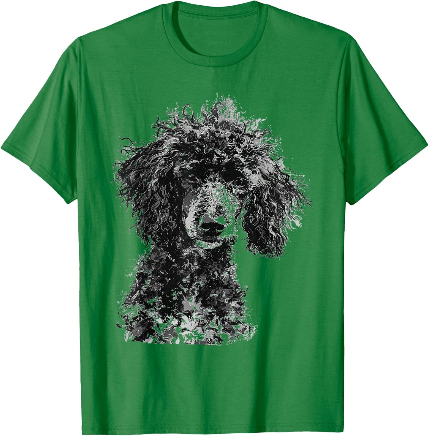 Poodle Abstract Motif Drawing Art Animal Poodle T-Shirt - T-Shirt | Irish Green
