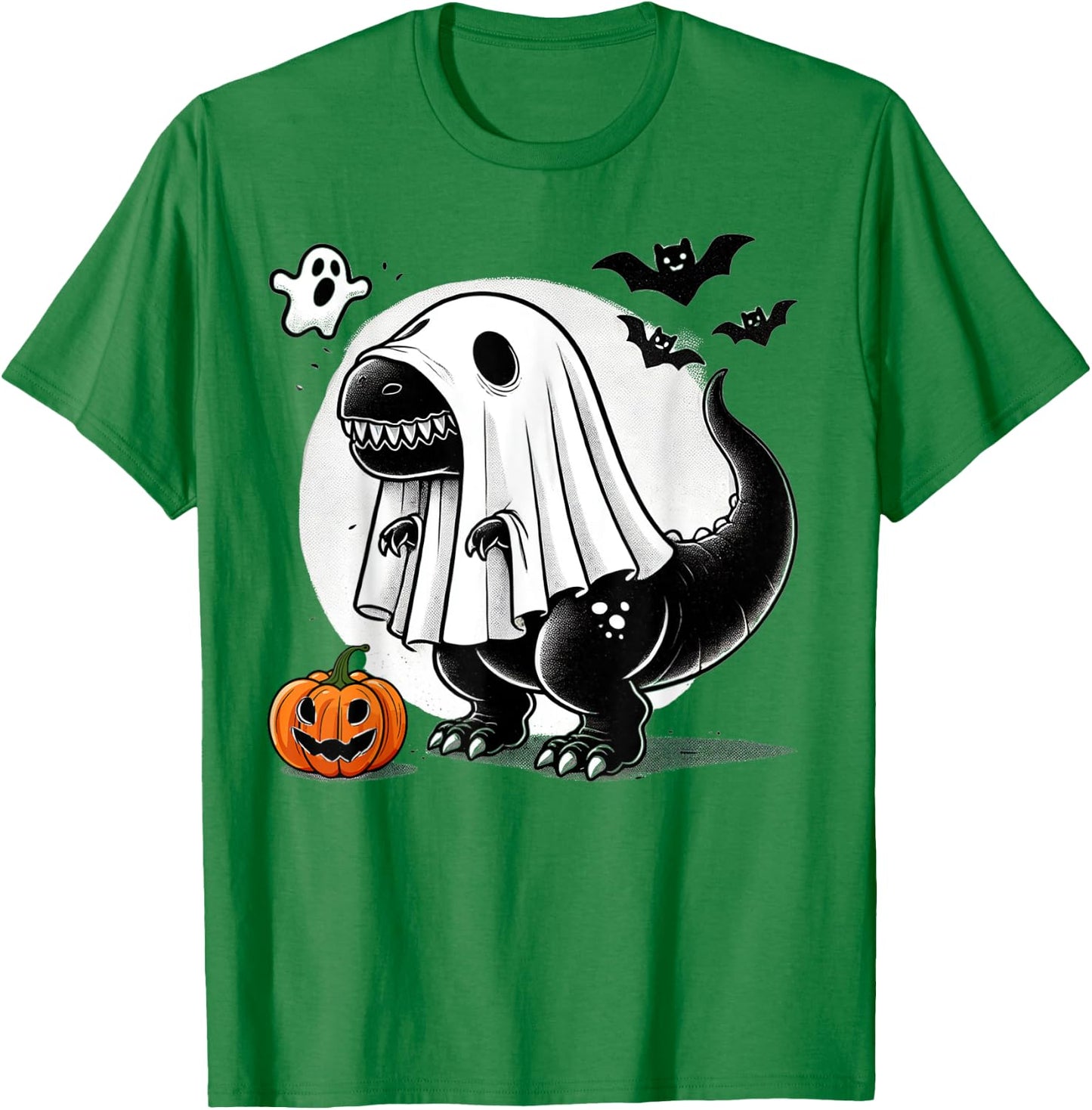 Funny T-Rex Ghost Dinosaur Halloween Costume Tyrannosaurus T-Shirt - T-Shirt | Irish Green