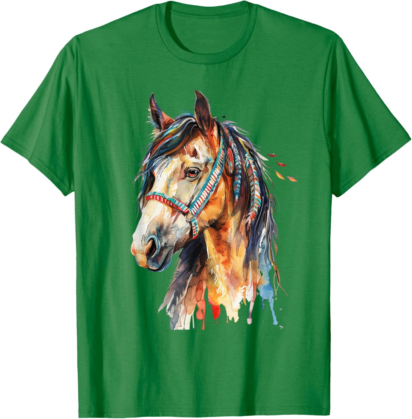 Native American Wild Horse T-Shirt - T-Shirt | Irish Green