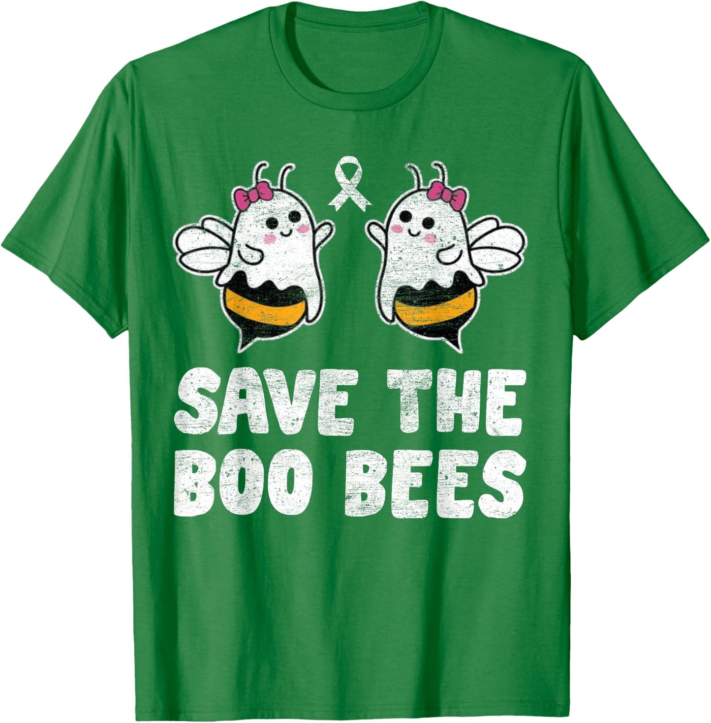 Save The Boo bees Breast Cancer Awareness Halloween Women T-Shirt - T-Shirt | Irish Green