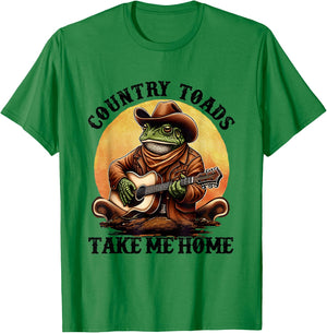 Country Toads Take Me Home Funny Country Music Toad T-Shirt - T-Shirt | Irish Green