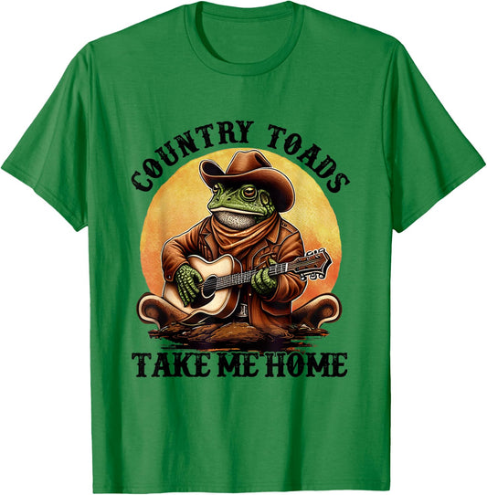 Country Toads Take Me Home Funny Country Music Toad T-Shirt - T-Shirt | Irish Green