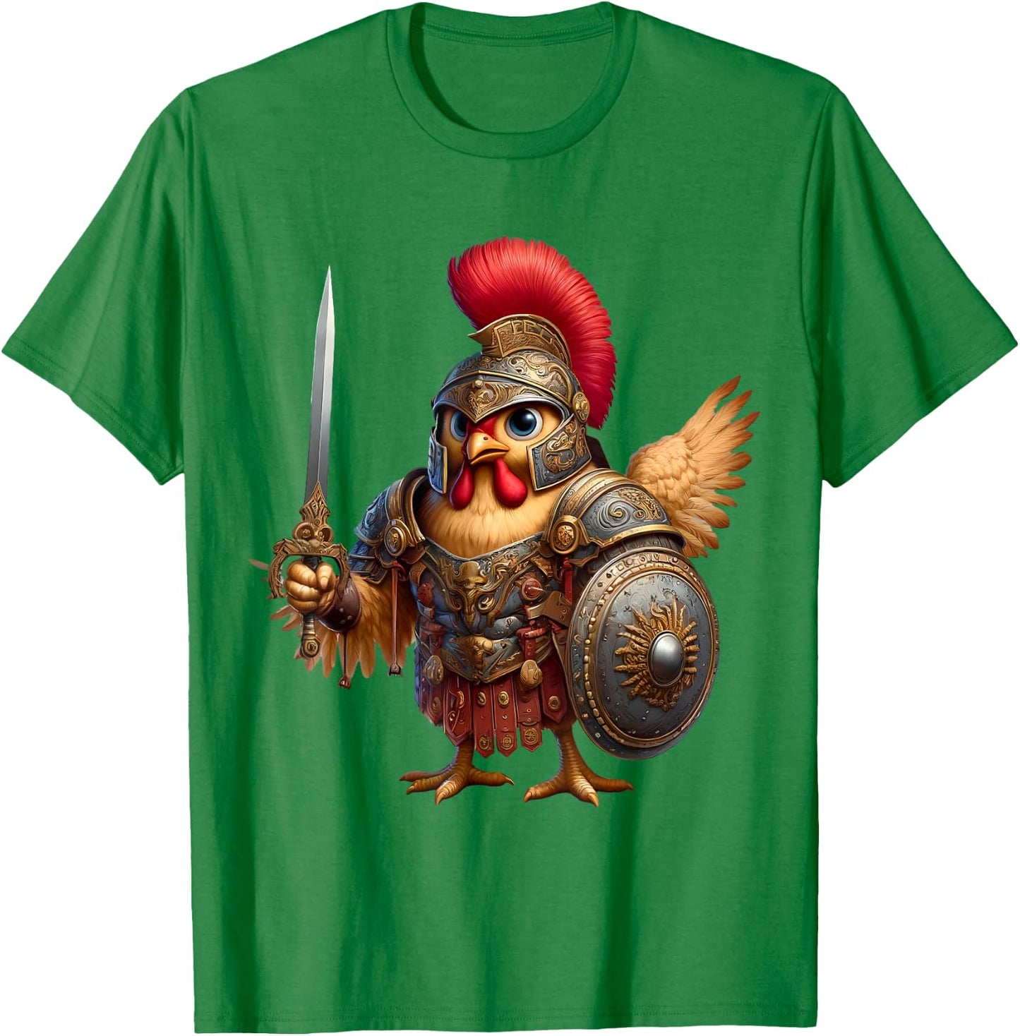 Chicken Gladiator Ancient Rome SPQR Men Women Kids T-Shirt - T-Shirt | Irish Green