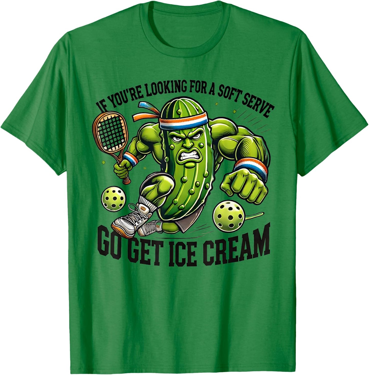 Funny Pickleball Lover Pun With a Pickle Playing Pickle Ball T-Shirt - T-Shirt | Irish Green