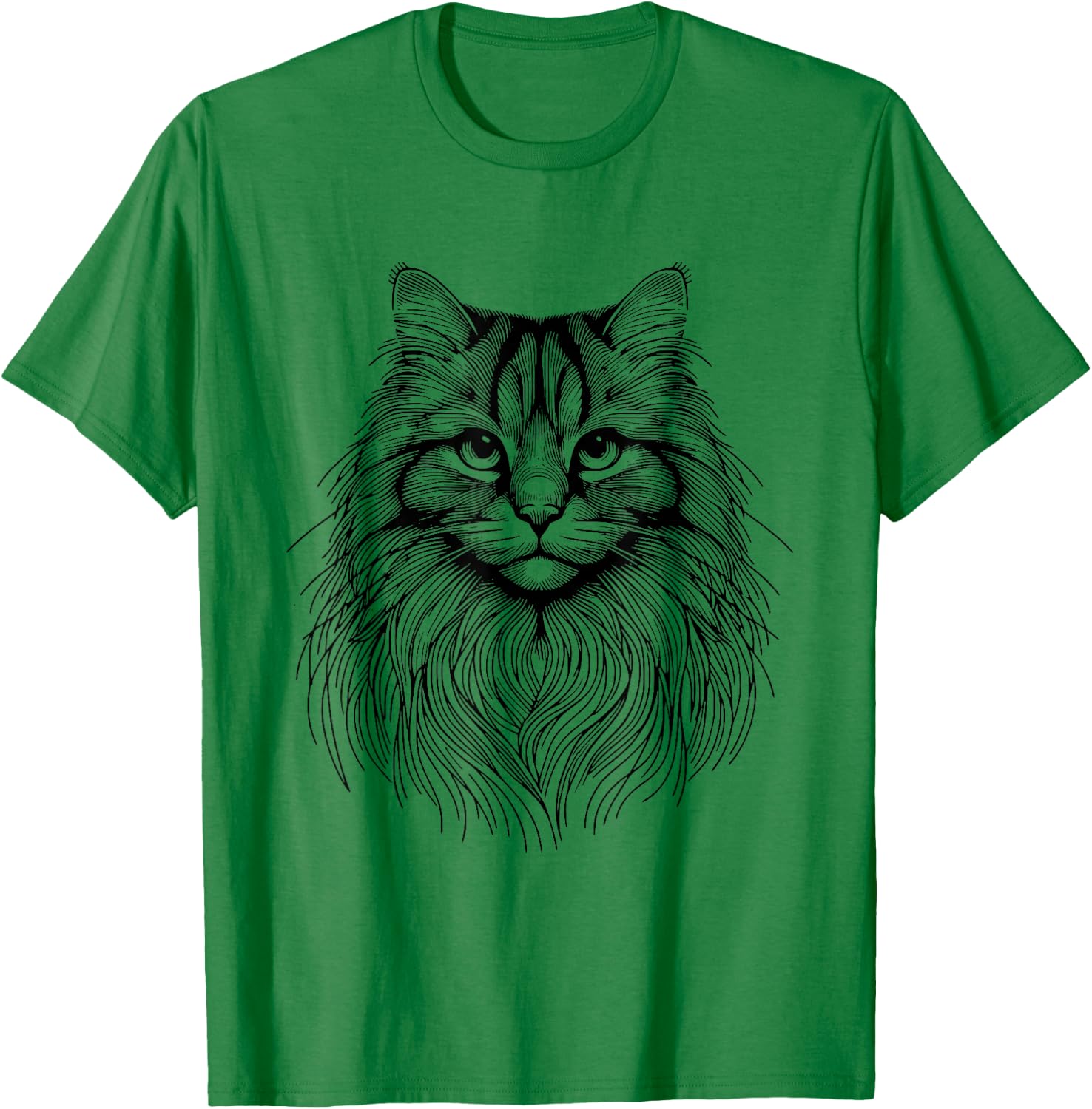 Cat Fingerprint - Siberian Forest Dad Mom Men Women T-Shirt - T-Shirt | Irish Green