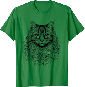 Cat Fingerprint - Siberian Forest Dad Mom Men Women T-Shirt - T-Shirt | Irish Green