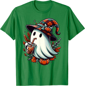 Cute Halloween Ghost Funny Halloween Ghost T-Shirt - T-Shirt | Irish Green
