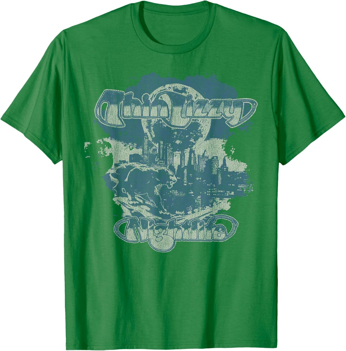 Thin Lizzy – Nightlife Album Distressed T-Shirt - T-Shirt | Irish Green