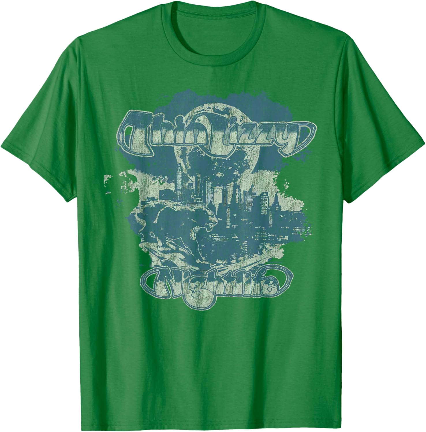 Thin Lizzy – Nightlife Album Distressed T-Shirt - T-Shirt | Irish Green