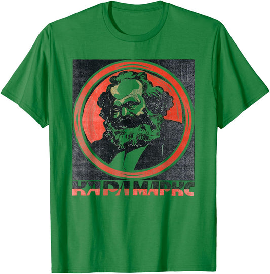 Karl Marx Retro Vintage Soviet Propaganda. SOVI8 T-Shirt - T-Shirt | Irish Green