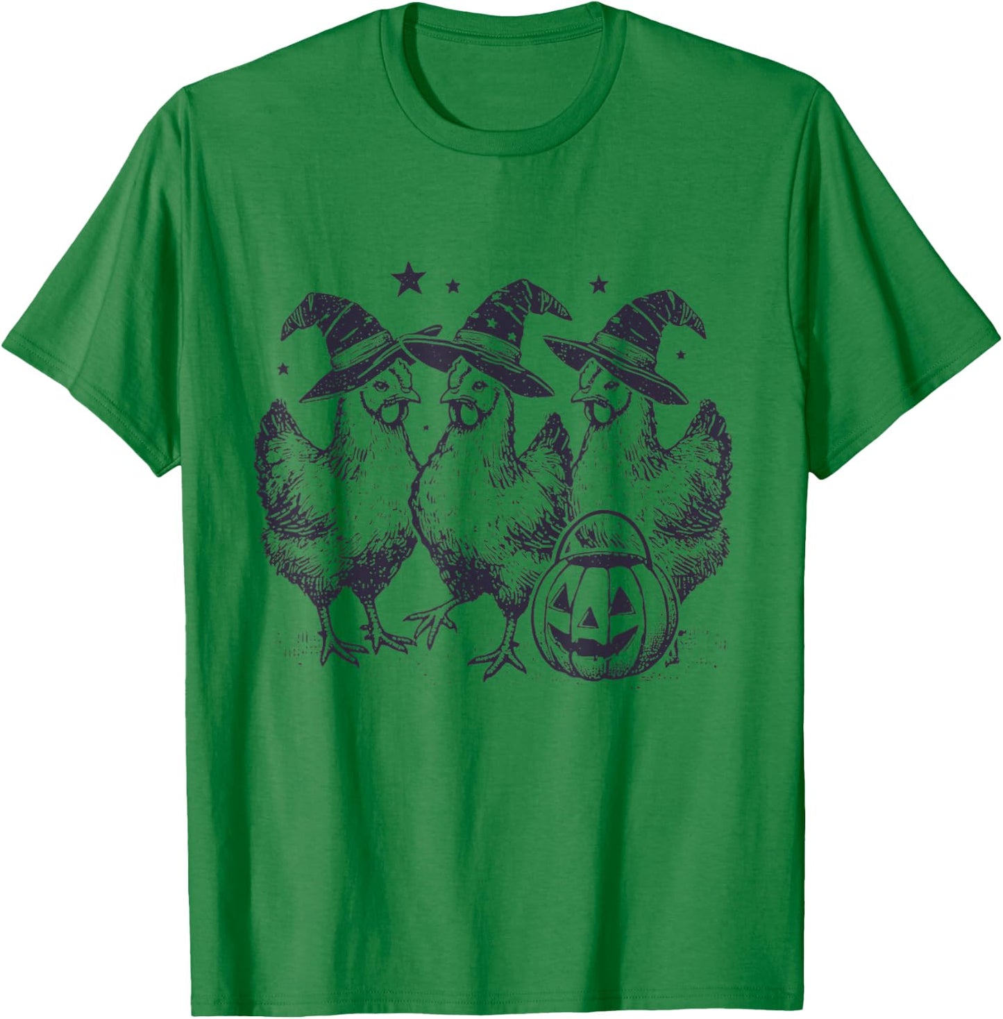 Funny Chicken Halloween Costume Spooky Season Chickens Witch T-Shirt - T-Shirt | Irish Green