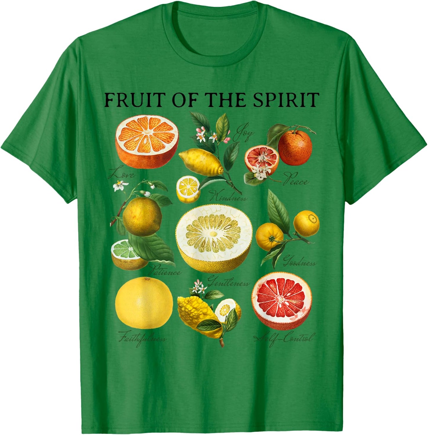Fruit of the Spirit Galatians 5:22 Christian Bible Scripture T-Shirt - T-Shirt | Irish Green