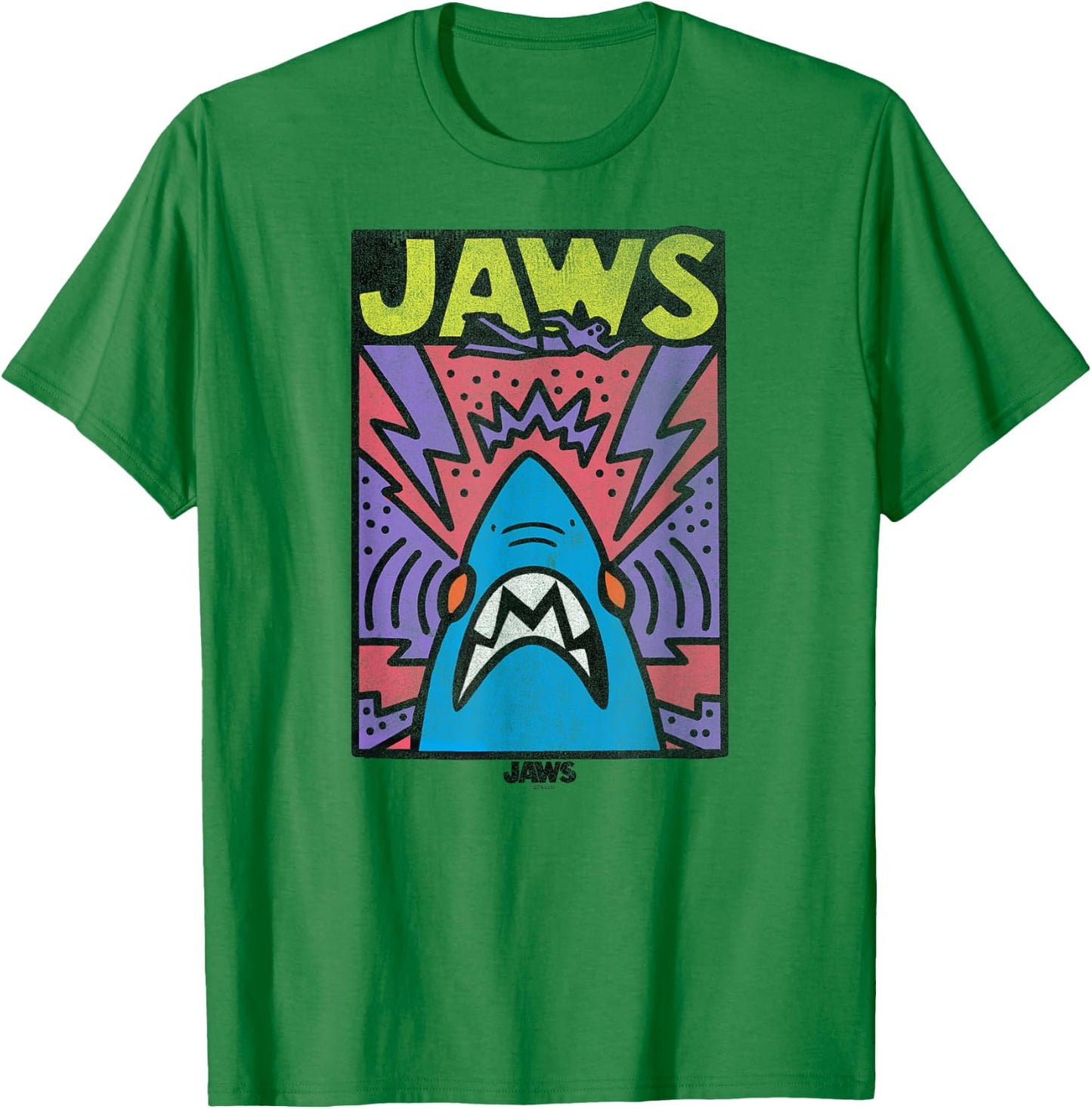 Jaws Neon Poster T-Shirt - T-Shirt | Irish Green