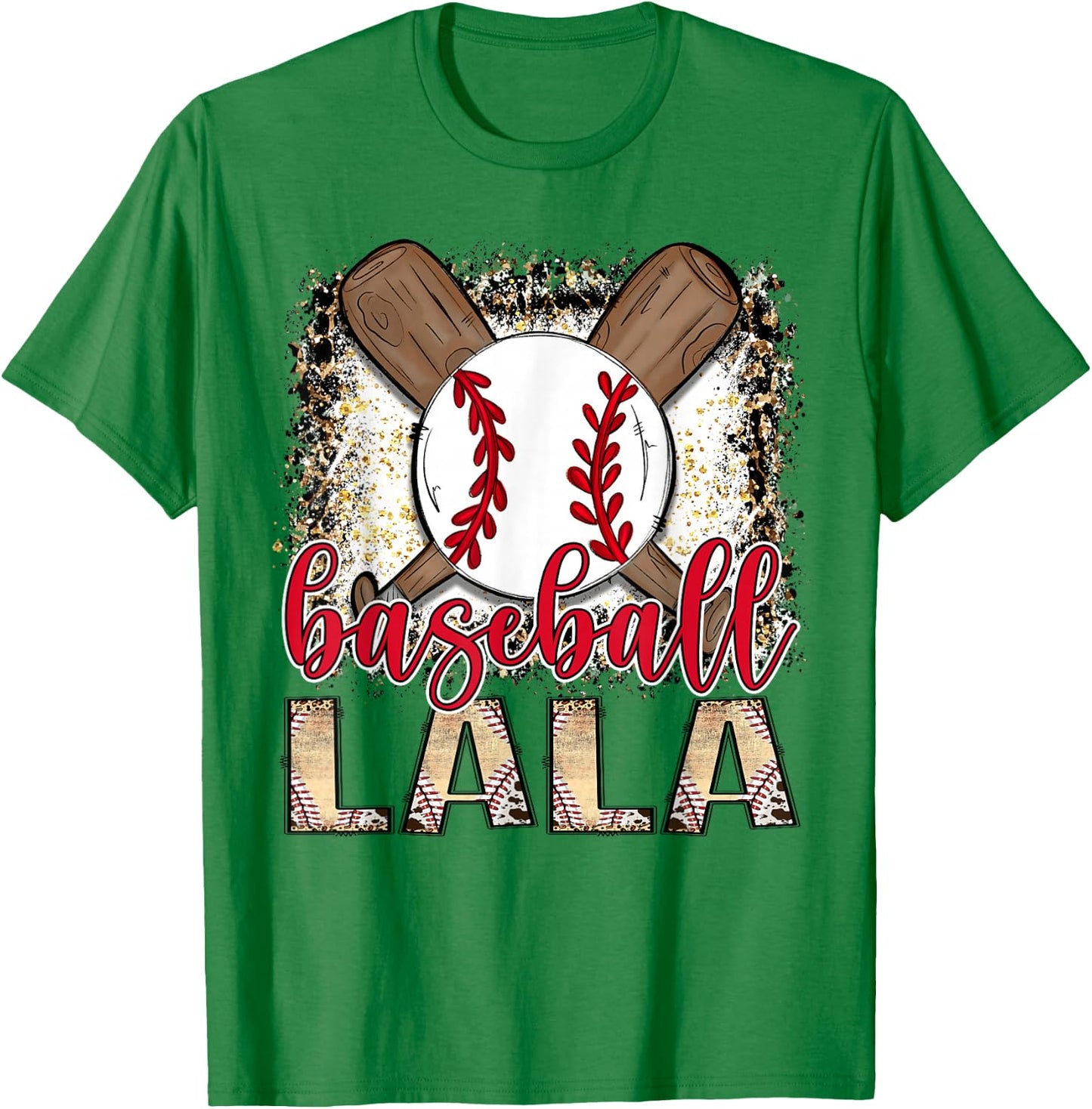 Baseball Lala Leopard Proud Ball Lala Game Day T-Shirt - T-Shirt | Irish Green
