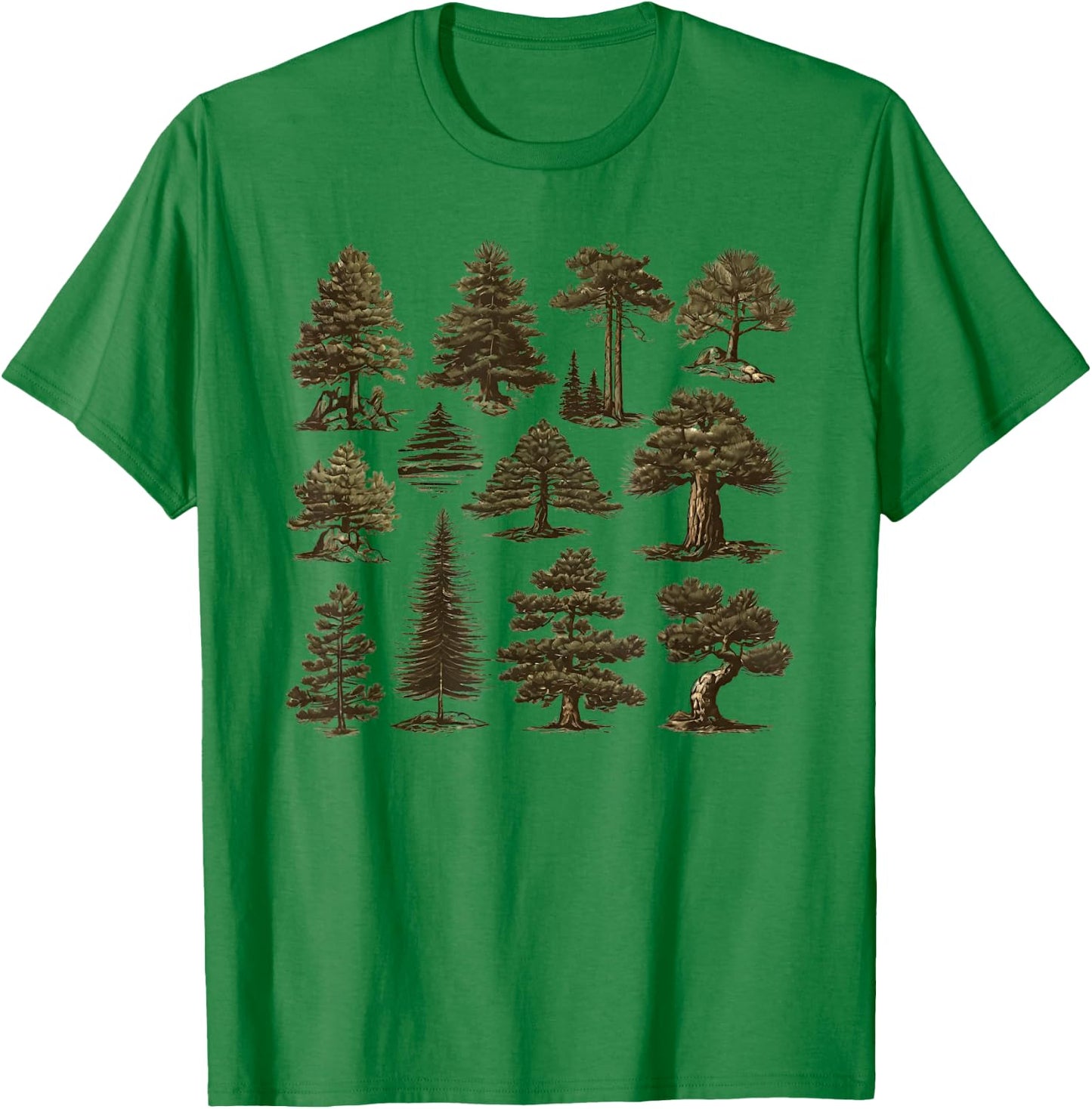 Retro Pine Tree Vintage Collage T-Shirt - T-Shirt | Irish Green