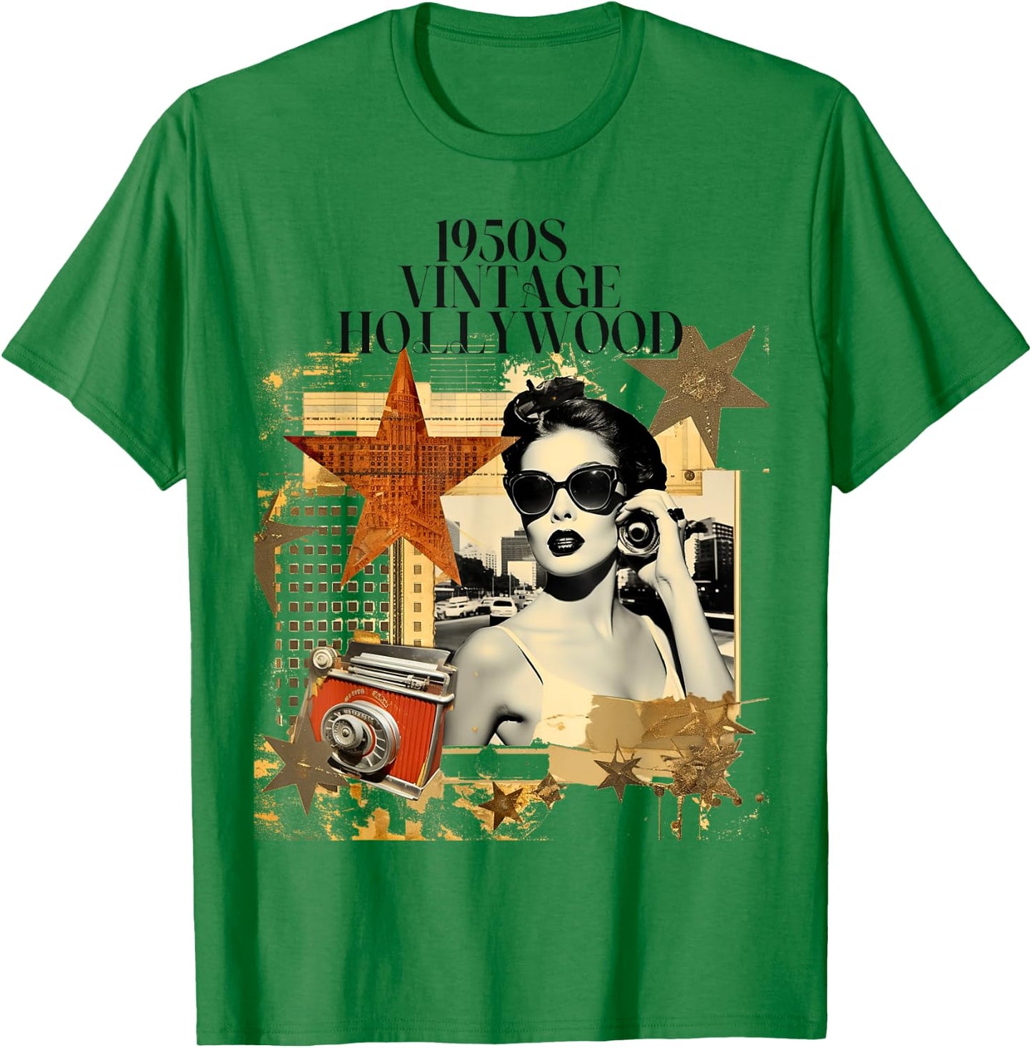 Retro Vintage Hollywood California Design T-Shirt - T-Shirt | Irish Green