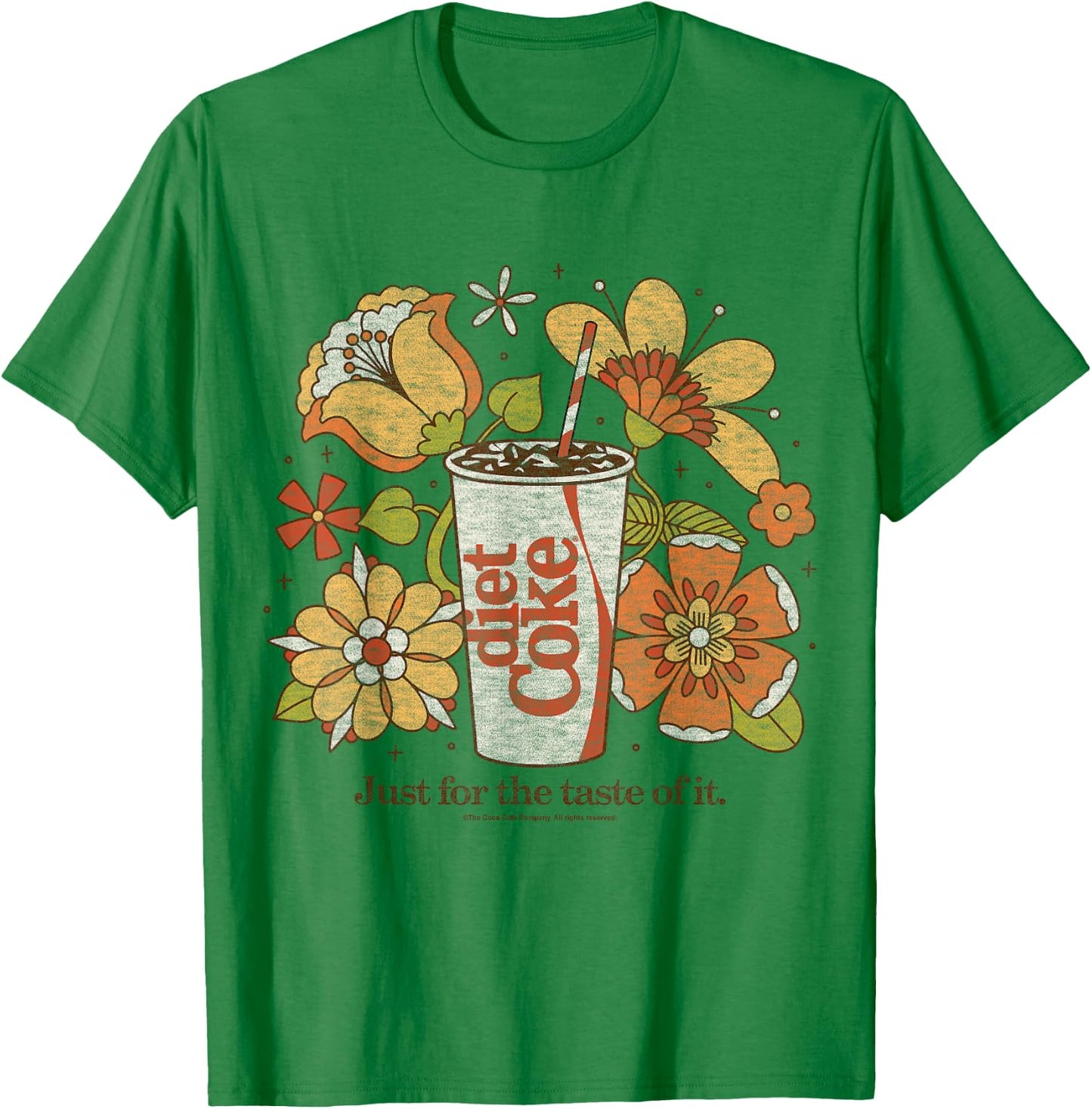 Coca-Cola - Diet Coke Just For The Taste Of It Retro Flowers T-Shirt - T-Shirt | Irish Green