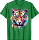 Tiger Artwork - Colourful Animal Art Tiger T-Shirt - T-Shirt | Irish Green