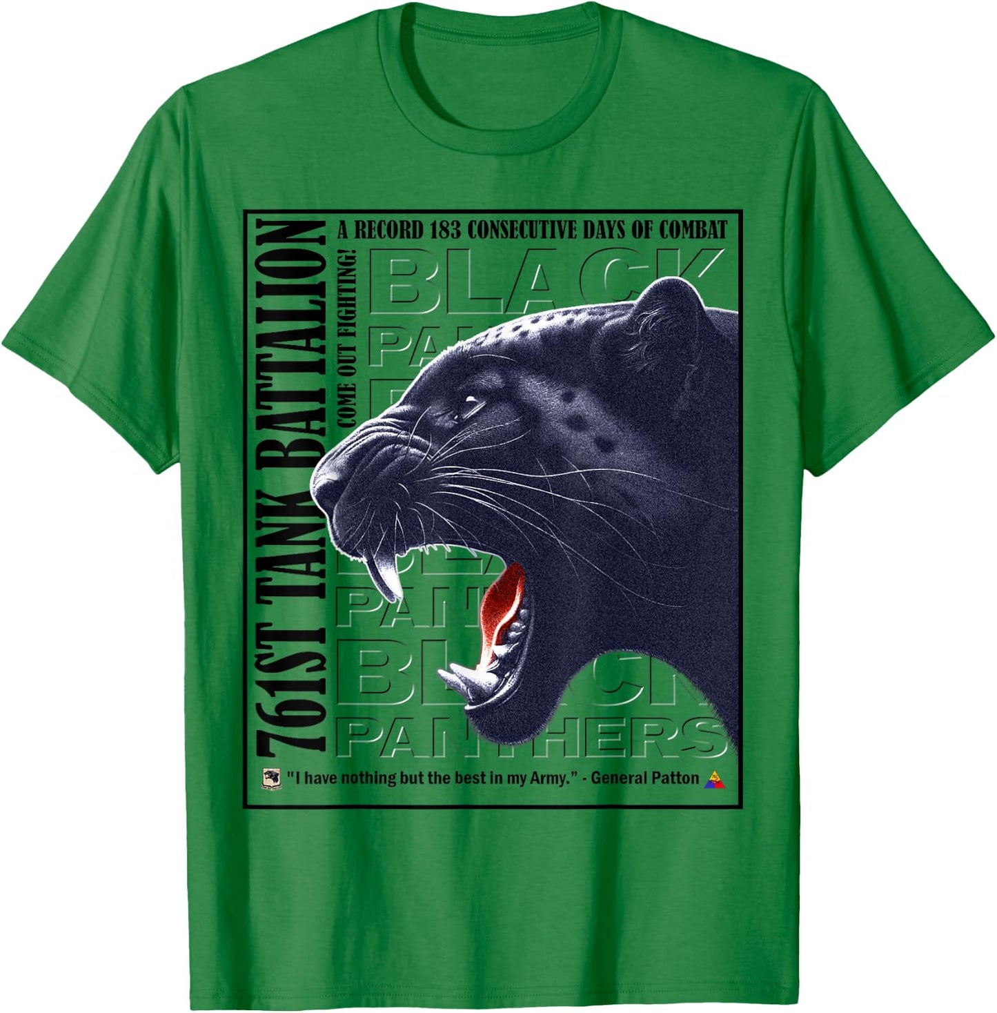 761st Tank Battalion WWII Black Panthers Pride T-Shirt - T-Shirt | Irish Green