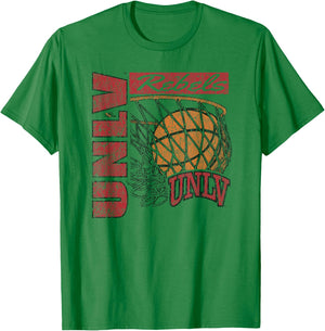 UNLV Rebels Vintage Basketball 90's White T-Shirt - T-Shirt | Irish Green