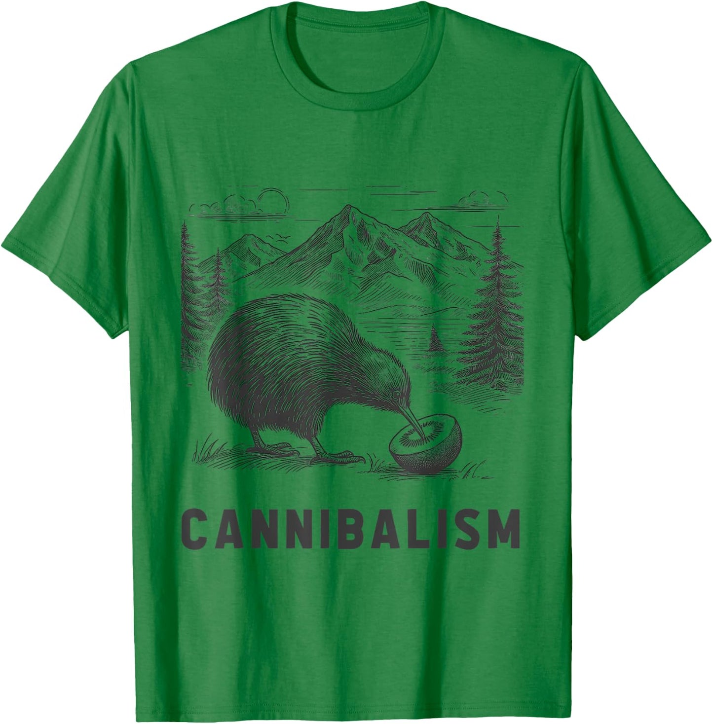 Funny Kiwi Bird Joke Cannibalism For Fruit Love Women Men T-Shirt - T-Shirt | Irish Green