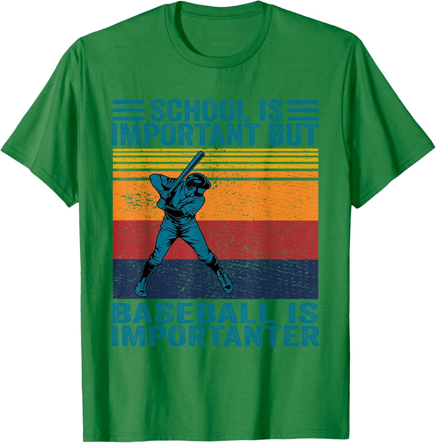 School Is Important But Baseball Is Important Baseball T-Shirt - T-Shirt | Irish Green