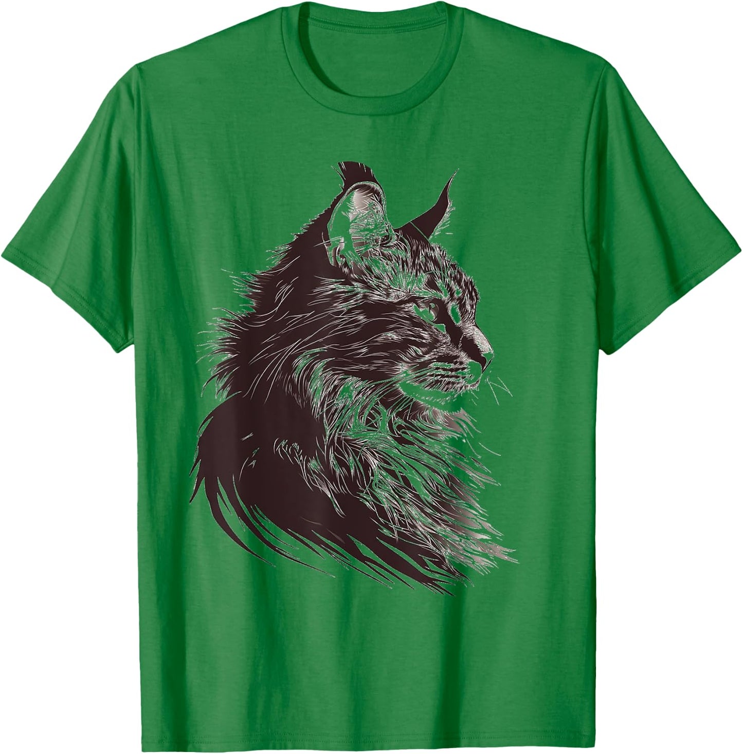 Cat Abstract Motif Drawing Artwork Animal Cat Men Women Kids T-Shirt - T-Shirt | Irish Green
