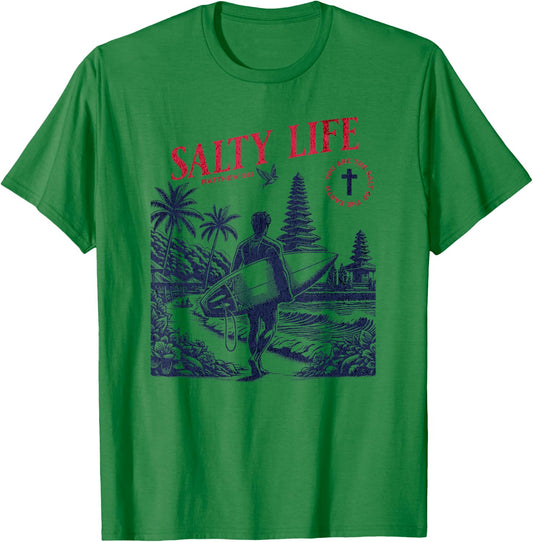 Salty Bible Verse Christian Faith Based Jesus Beach Modest T-Shirt - T-Shirt | Irish Green