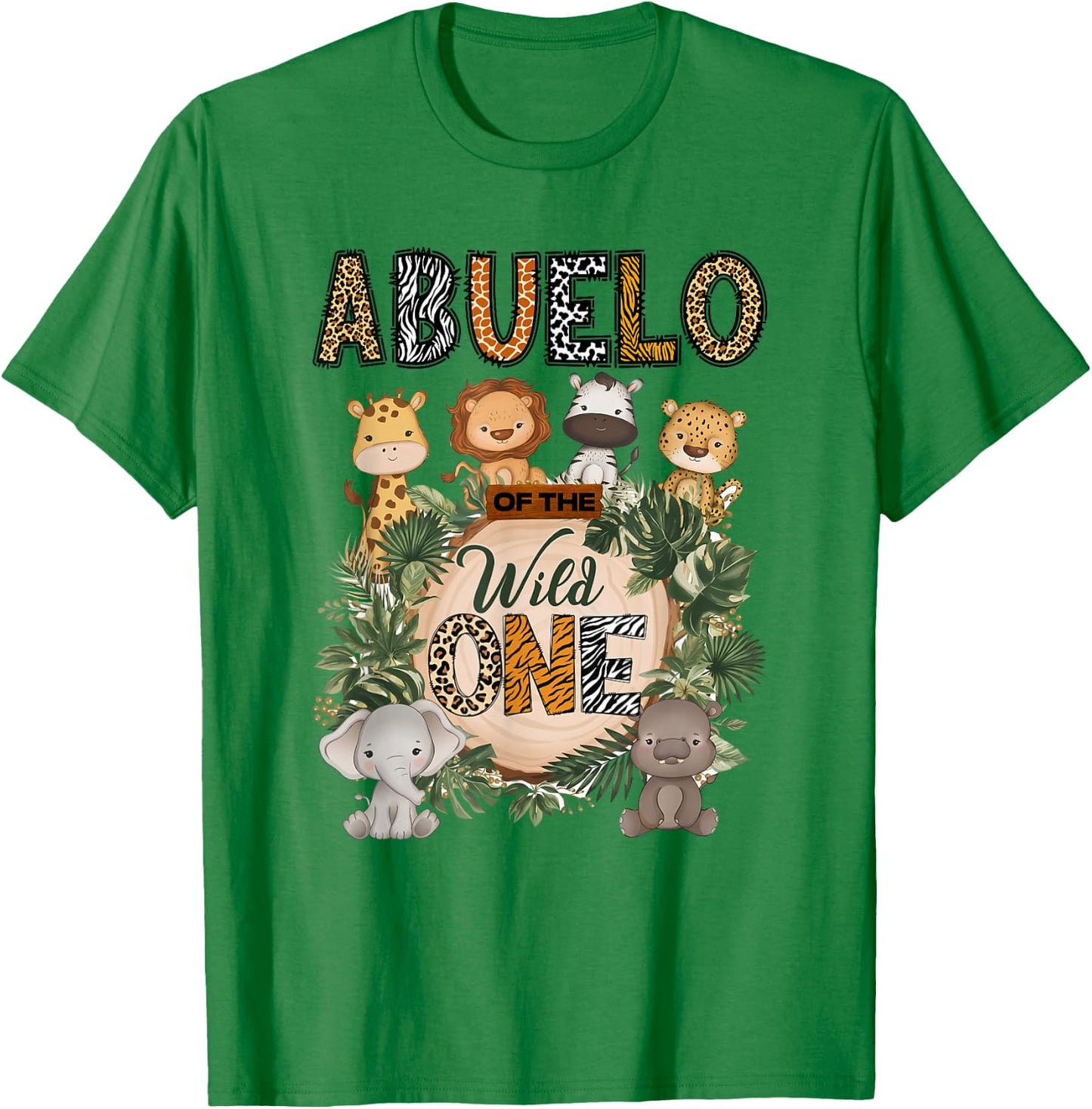 Abuelo of The Wild One 1St Birthday Kids Safari Jungle T-Shirt - T-Shirt | Irish Green