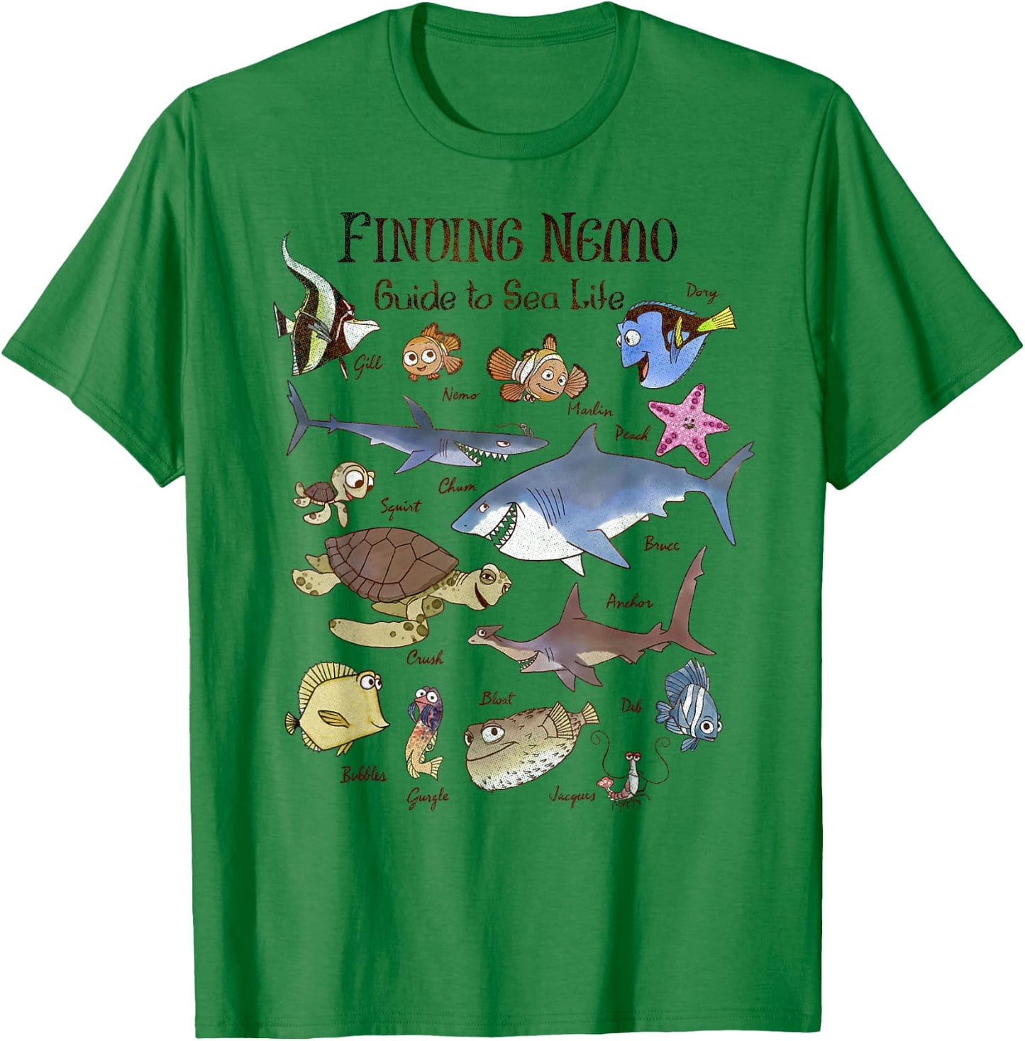 Disney Pixar Finding Nemo Guide To Sea Life T-Shirt - T-Shirt | Irish Green