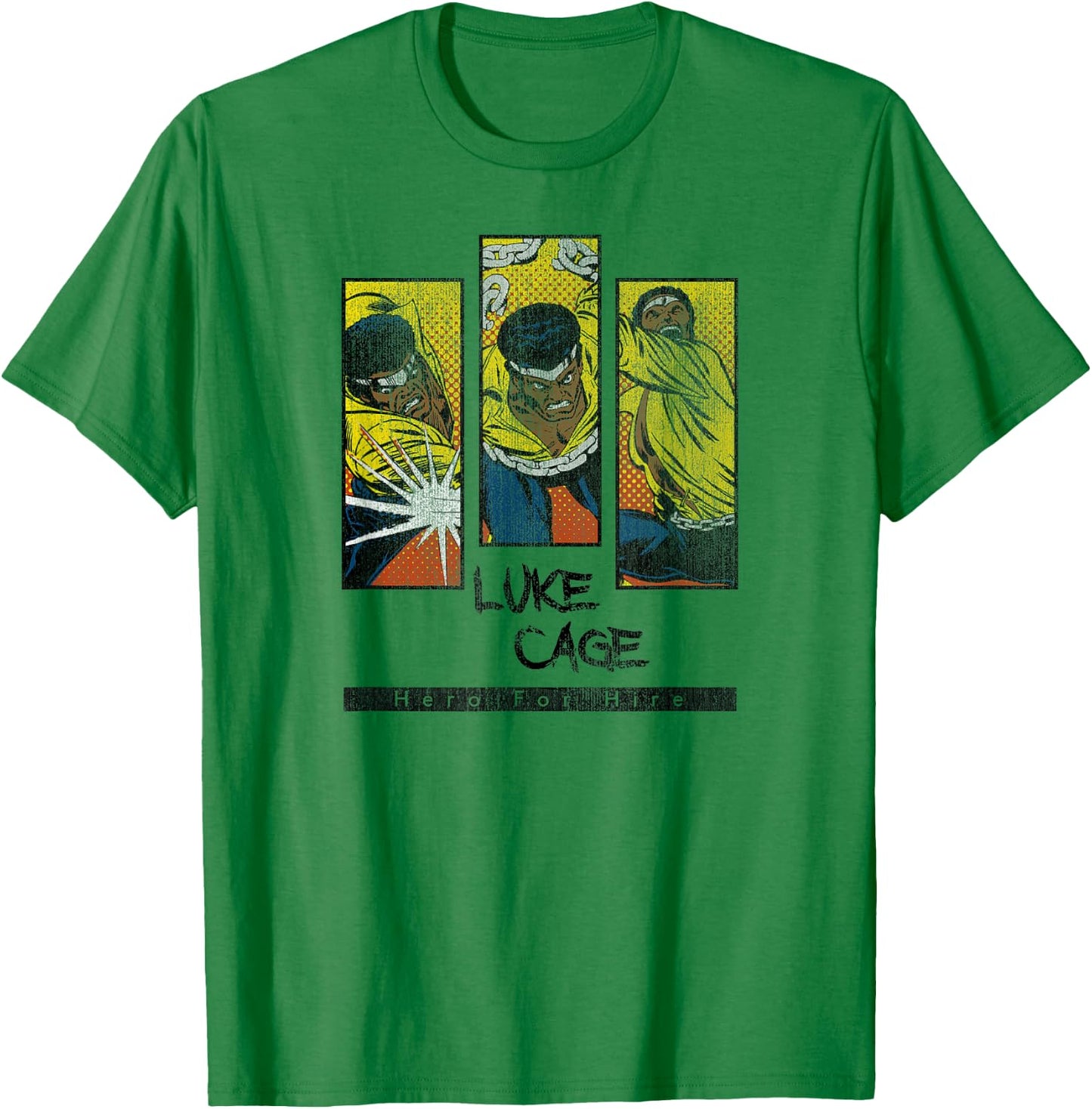 Marvel Luke Cage Heroes for Hire Comic Panels T-Shirt - T-Shirt | Irish Green