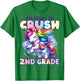 Crush 2nd Grade Girls Back to School Unicorn First Day Cute T-Shirt - T-Shirt | Irish Green