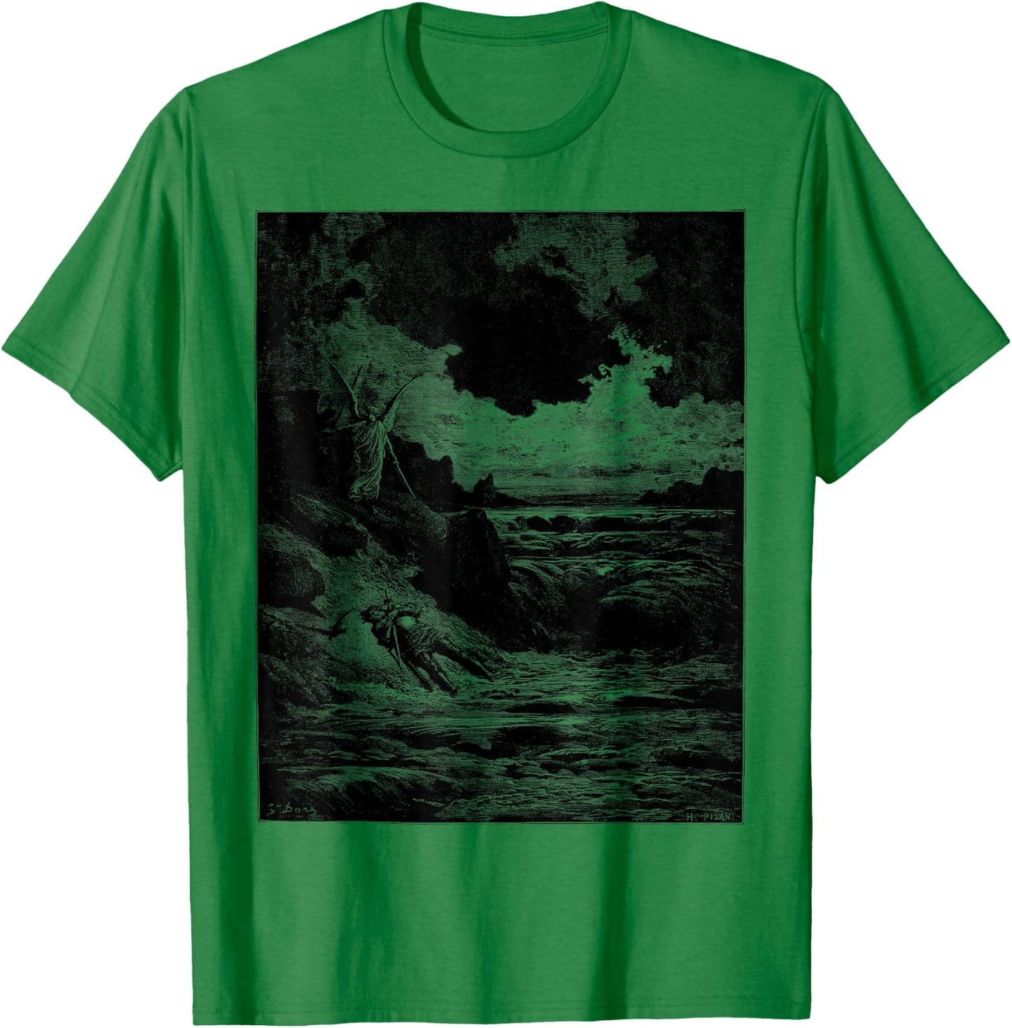 Gustave Dore Illustrations Dante Alighieri Divine Comedy T-Shirt - T-Shirt | Irish Green