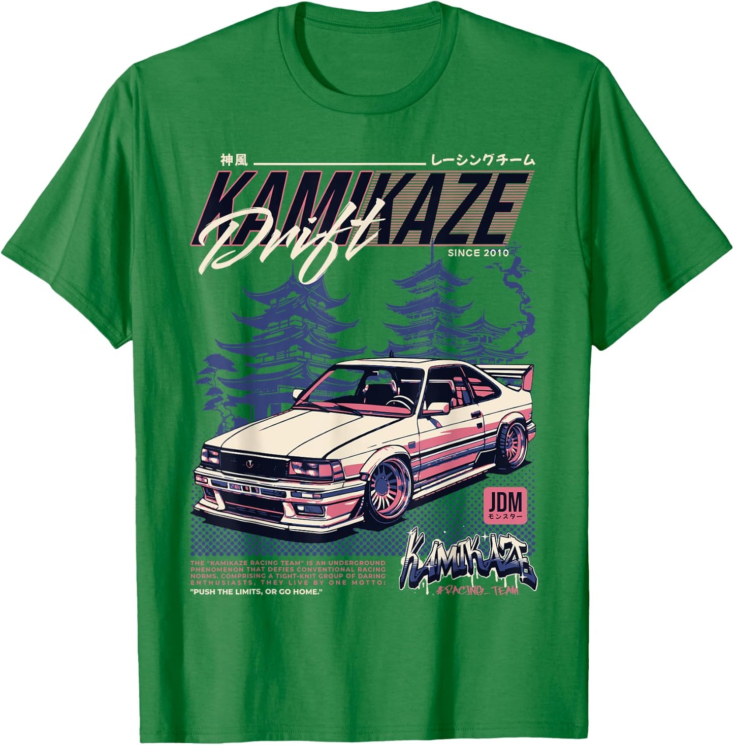 Cool Retro Vintage Japanese JDM Tokyo Japan Drift Race Car T-Shirt - T-Shirt | Irish Green