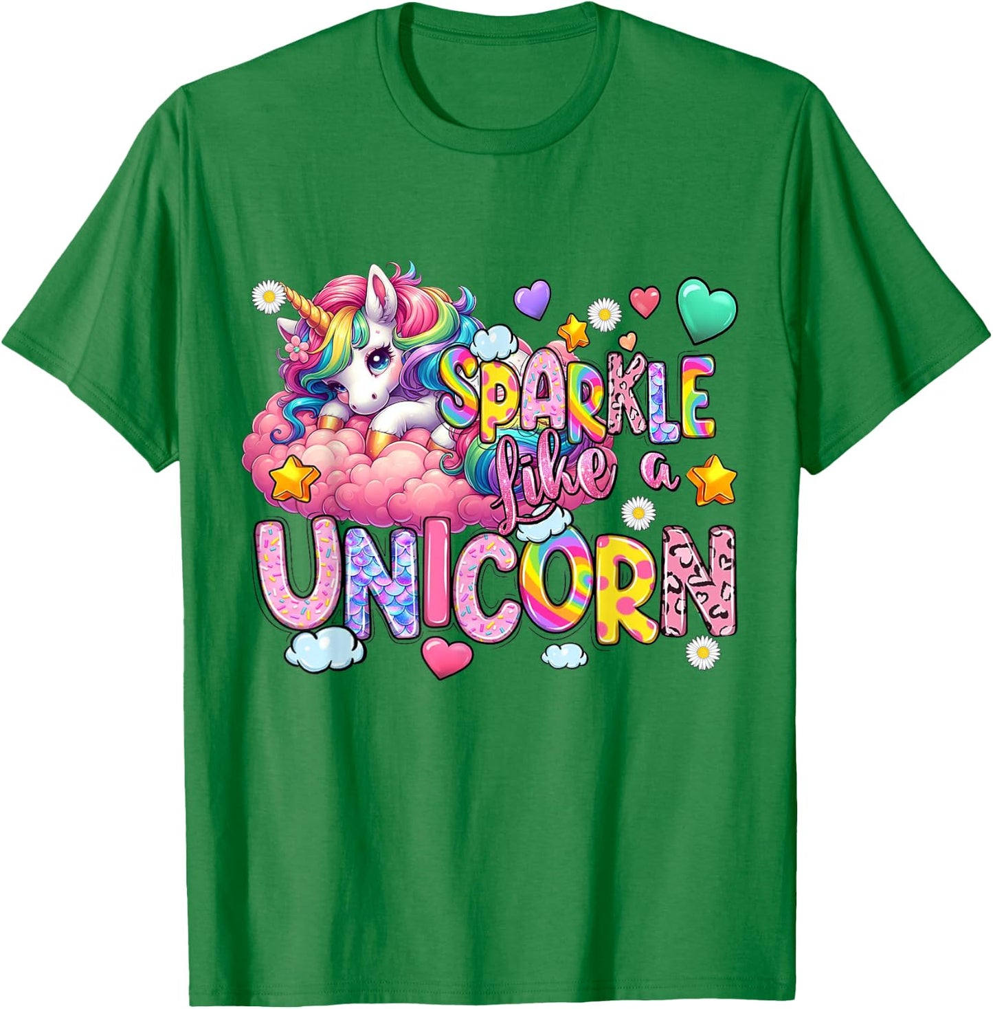 Sparkle Like A Unicorn Cute T-Shirt - T-Shirt | Irish Green