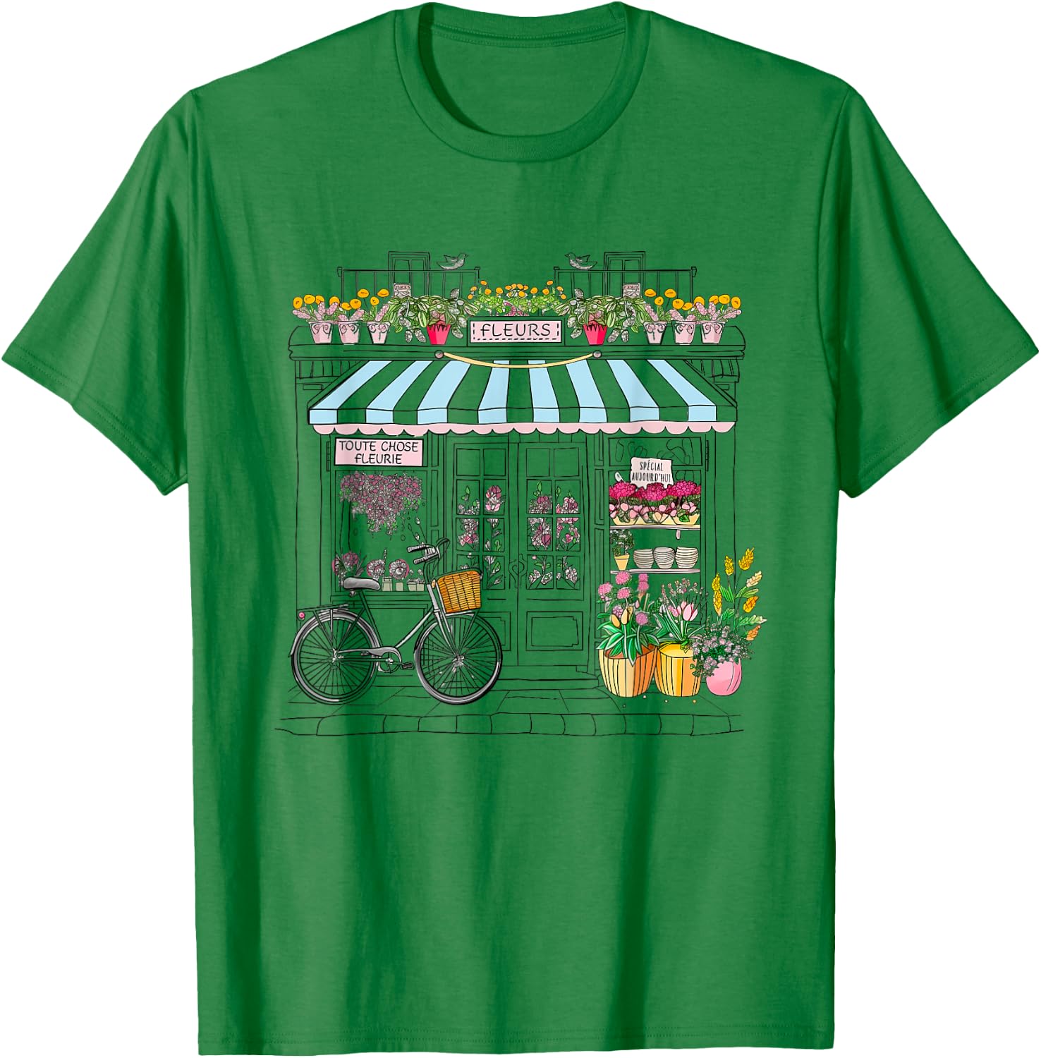Cute French Flower Shop Paris France Women Girls Souvenir T-Shirt - T-Shirt | Irish Green