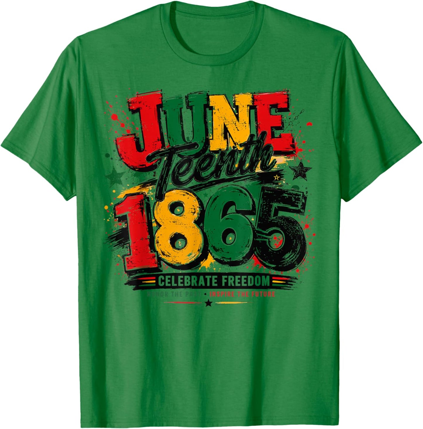 Juneteenth 1865 Celebrate Freedom African American Black T-Shirt - T-Shirt | Irish Green
