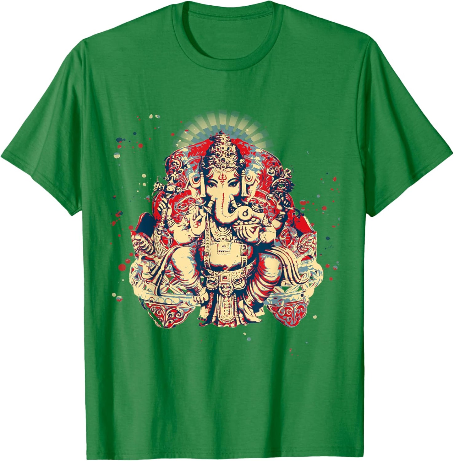 Yoga Shirts Spiritual Hindu God Ganesha Meditation T-Shirt - T-Shirt | Irish Green