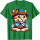 Oktoberfest Cat Funny German Bavarian Lederhosen Cat Lover T-Shirt - T-Shirt | Irish Green