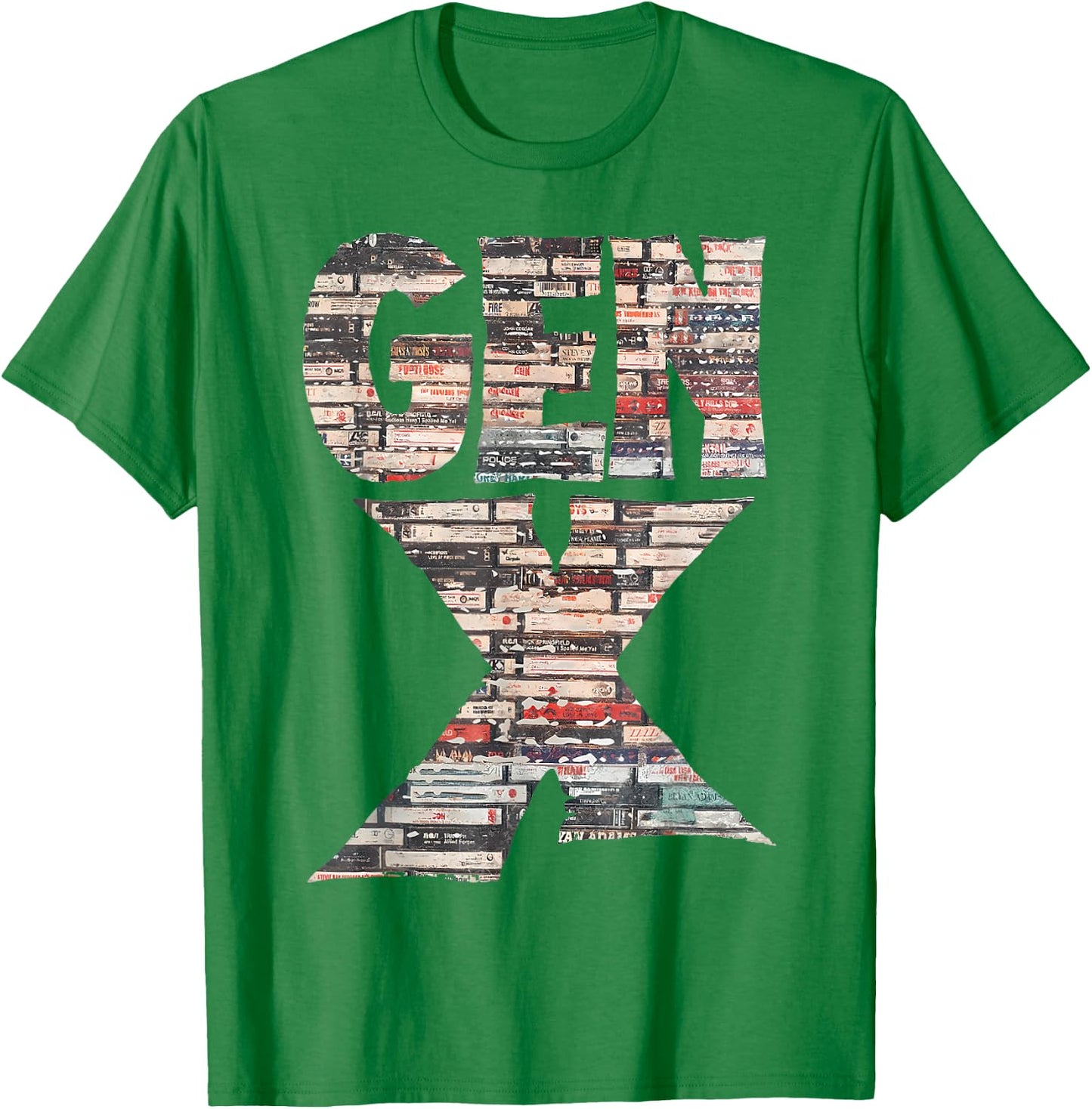 Gen X 80’s Rock Cassettes T-Shirt - T-Shirt | Irish Green