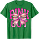 Pink Out Football Coquette Bow Tackle Breast Cancer Game Day T-Shirt - T-Shirt | Irish Green
