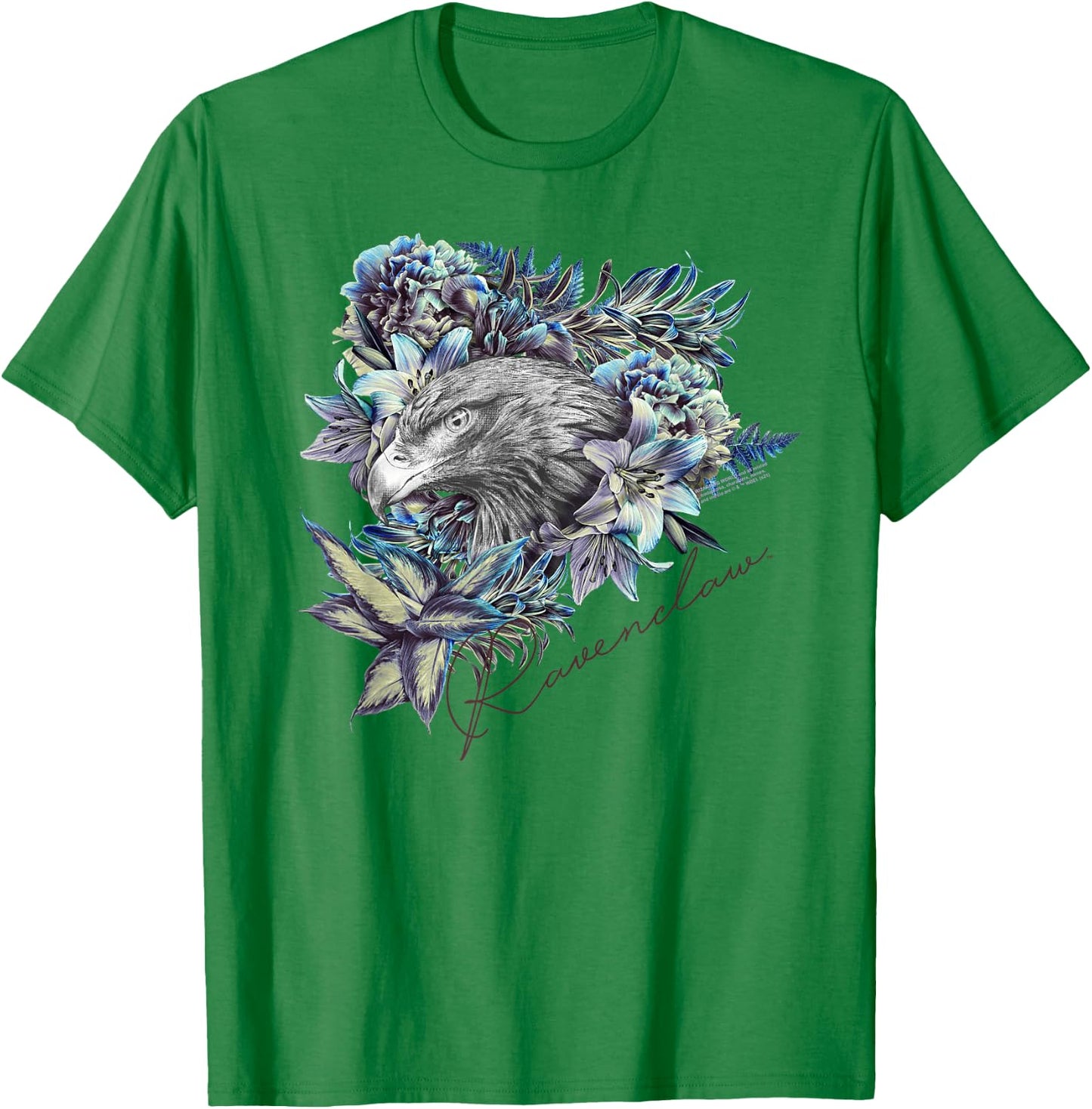Harry Potter Ravenclaw Floral Eagle Mascot T-Shirt - T-Shirt | Irish Green