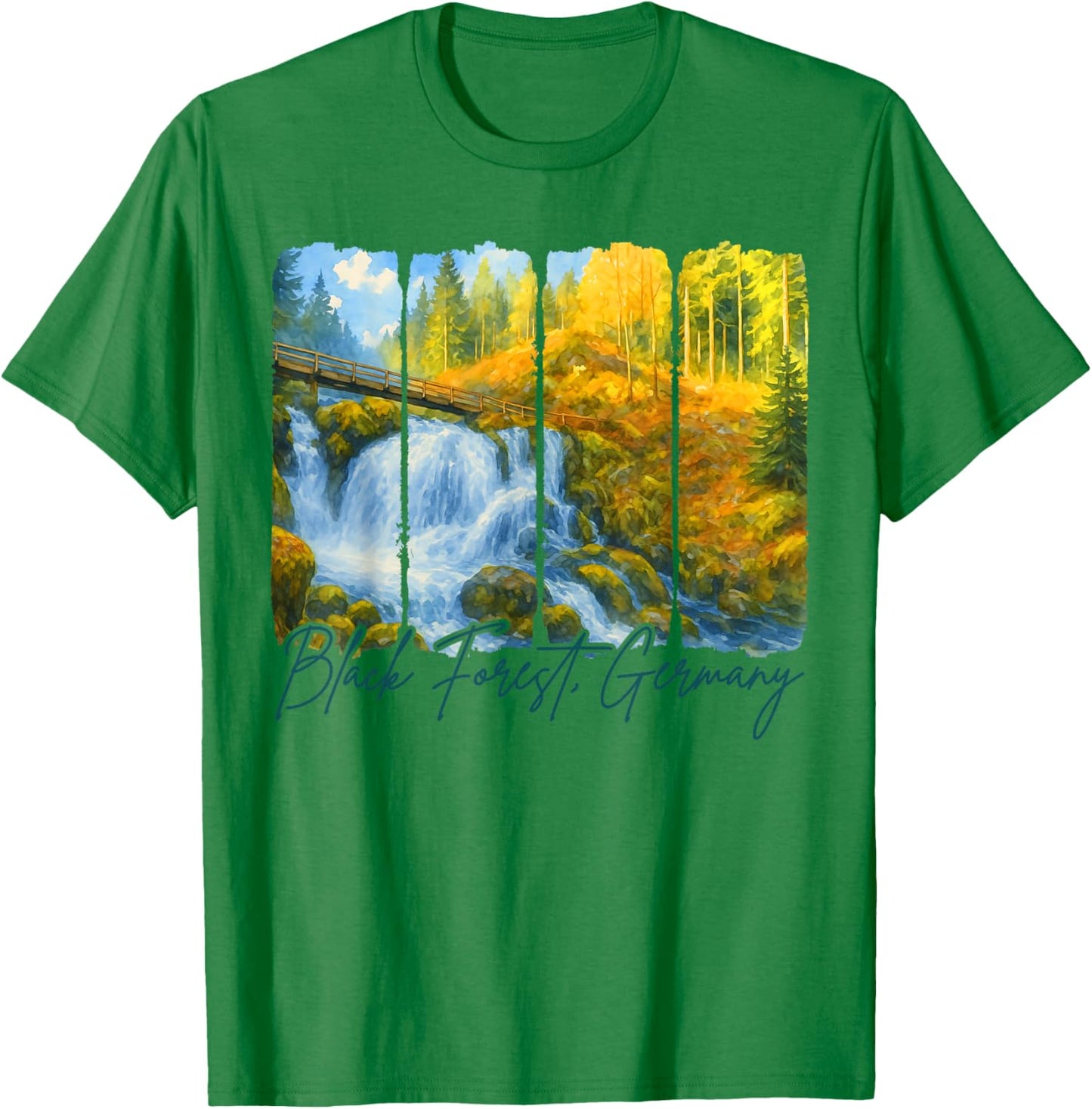 Black Forest Germany Travel Brushstroke Black Forest Trip T-Shirt - T-Shirt | Irish Green