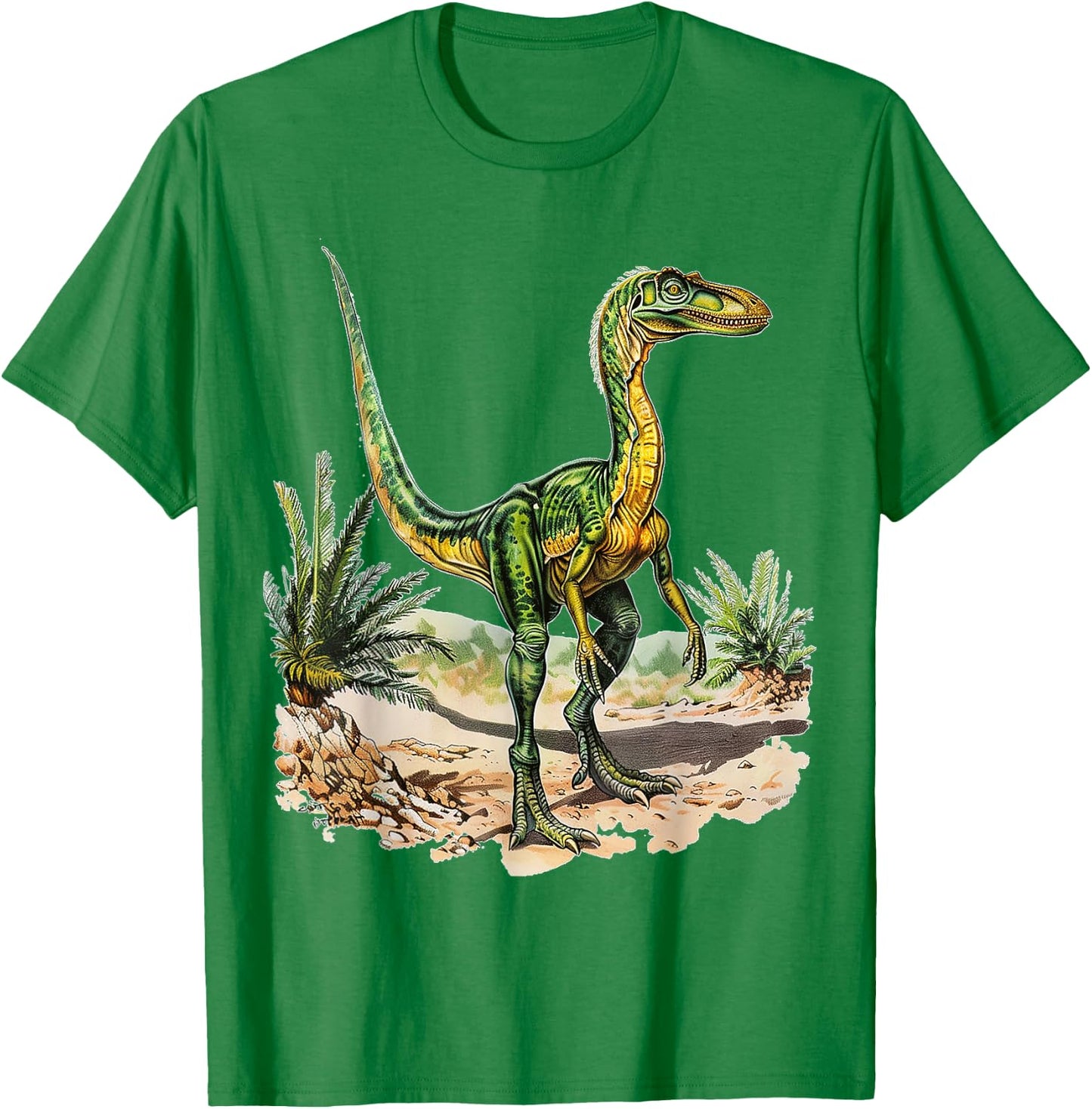 Compsognathus Dinosaur Graphic Illustration Compsognathus T-Shirt - T-Shirt | Irish Green